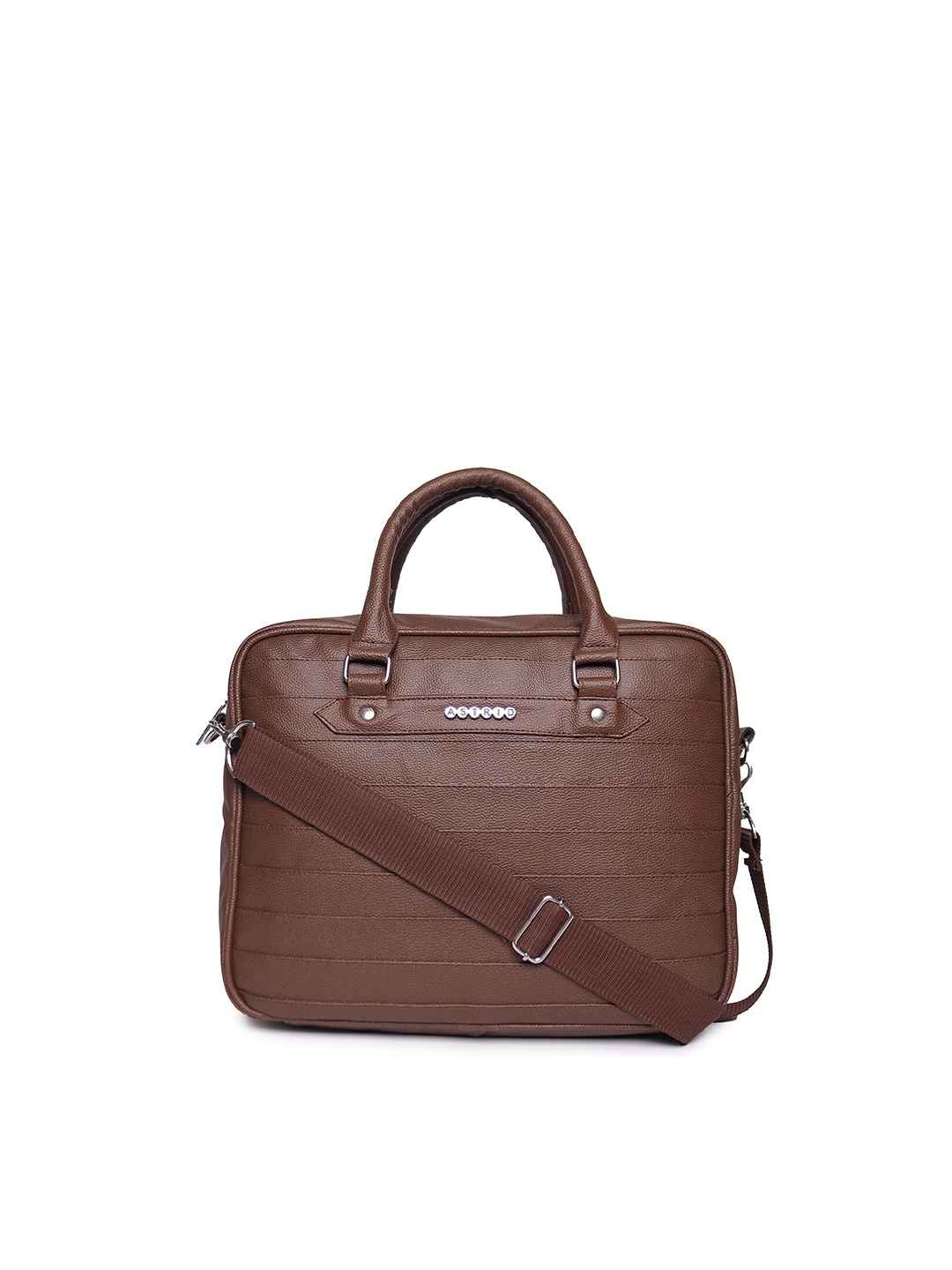 

ASTRID Men Textured Waterproof Laptop Bag Up To 12 Inches, Brown