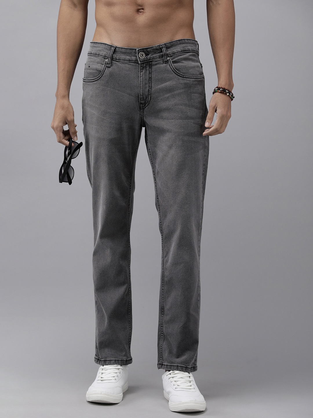 

Roadster Men Mid-Rise Slim Fit Light Fade Jeans, Grey