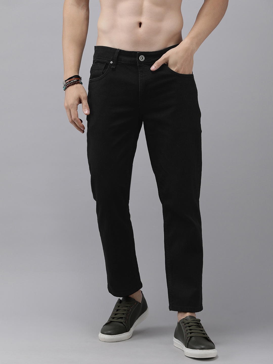 

Roadster Men Regular Fit Mid-Rise Jeans, Black