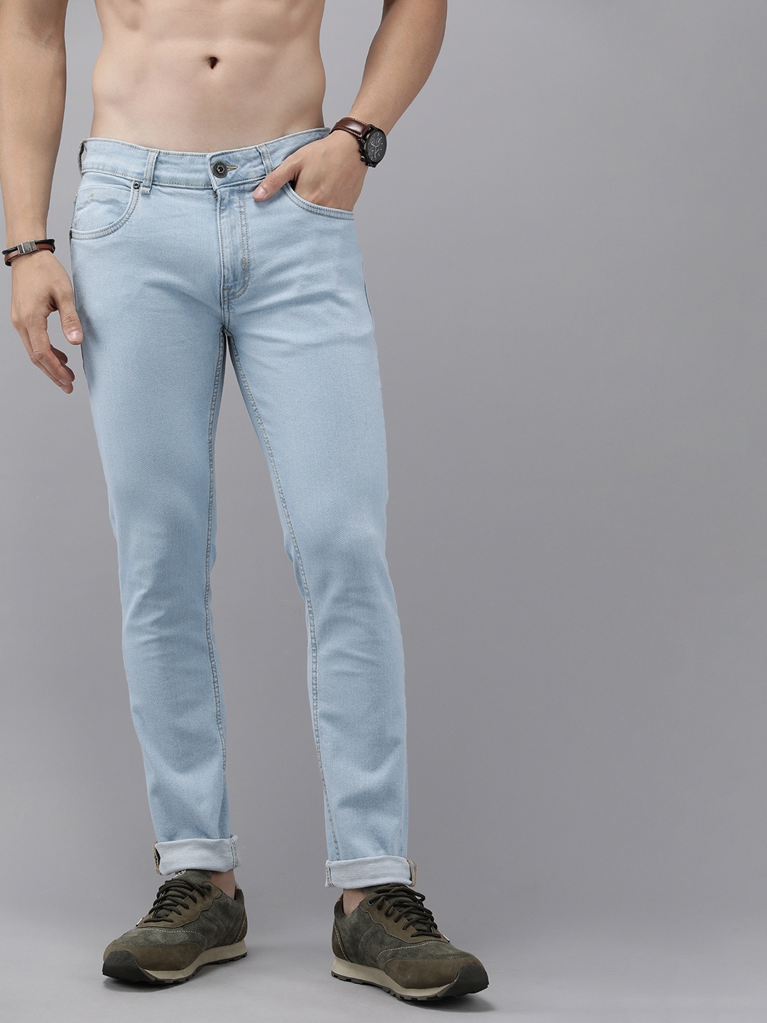 

Roadster Men Skinny Fit Mid-Rise Jeans, Blue