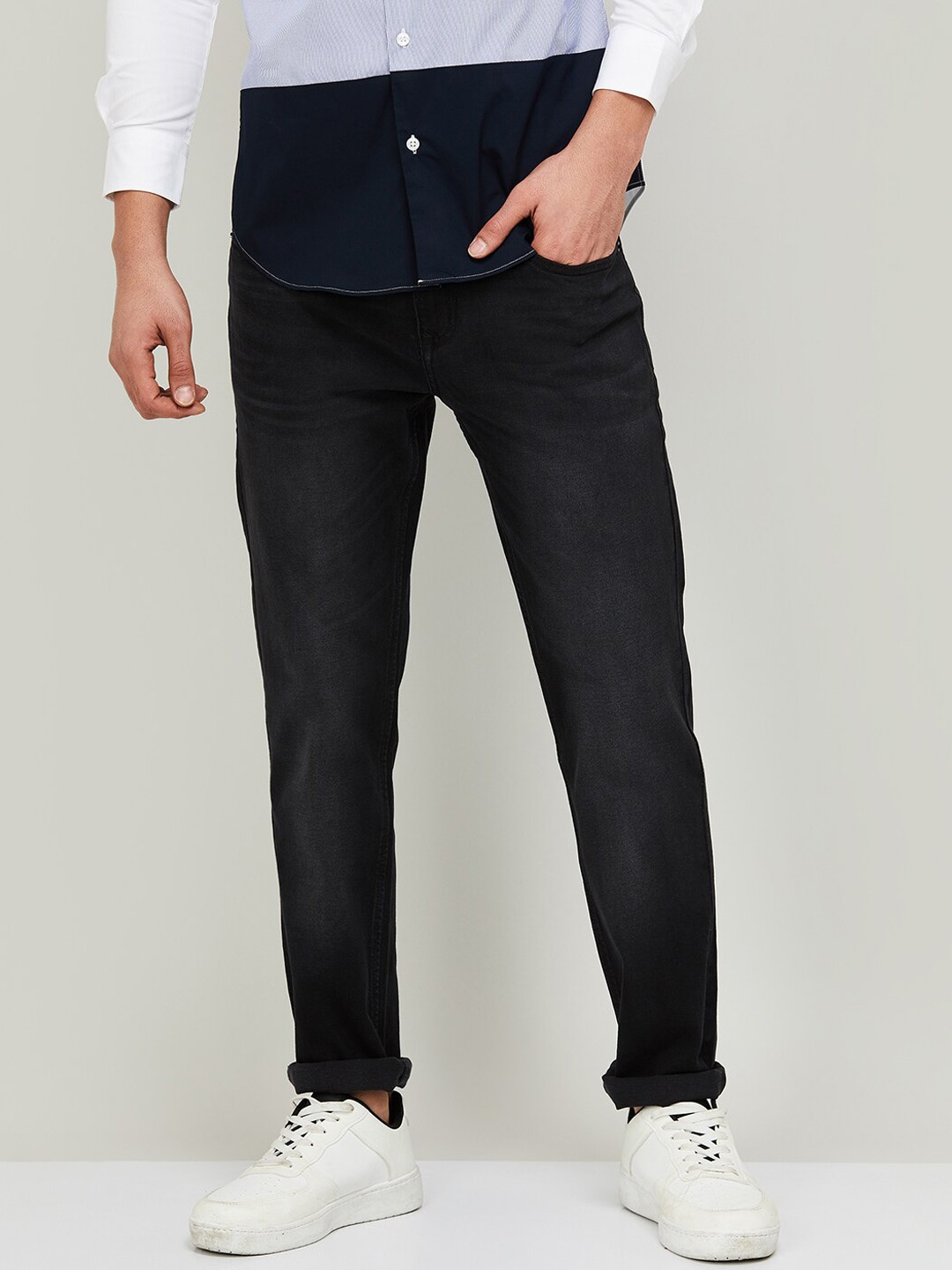 

Fame Forever by Lifestyle Men Slim Fit Light Fade Stretchable Jeans, Black