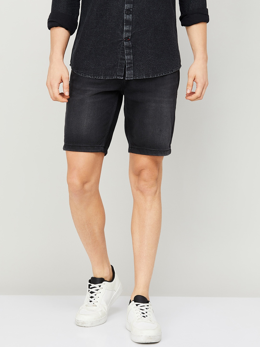 

Fame Forever by Lifestyle Men Slim Fit Denim Shorts, Black