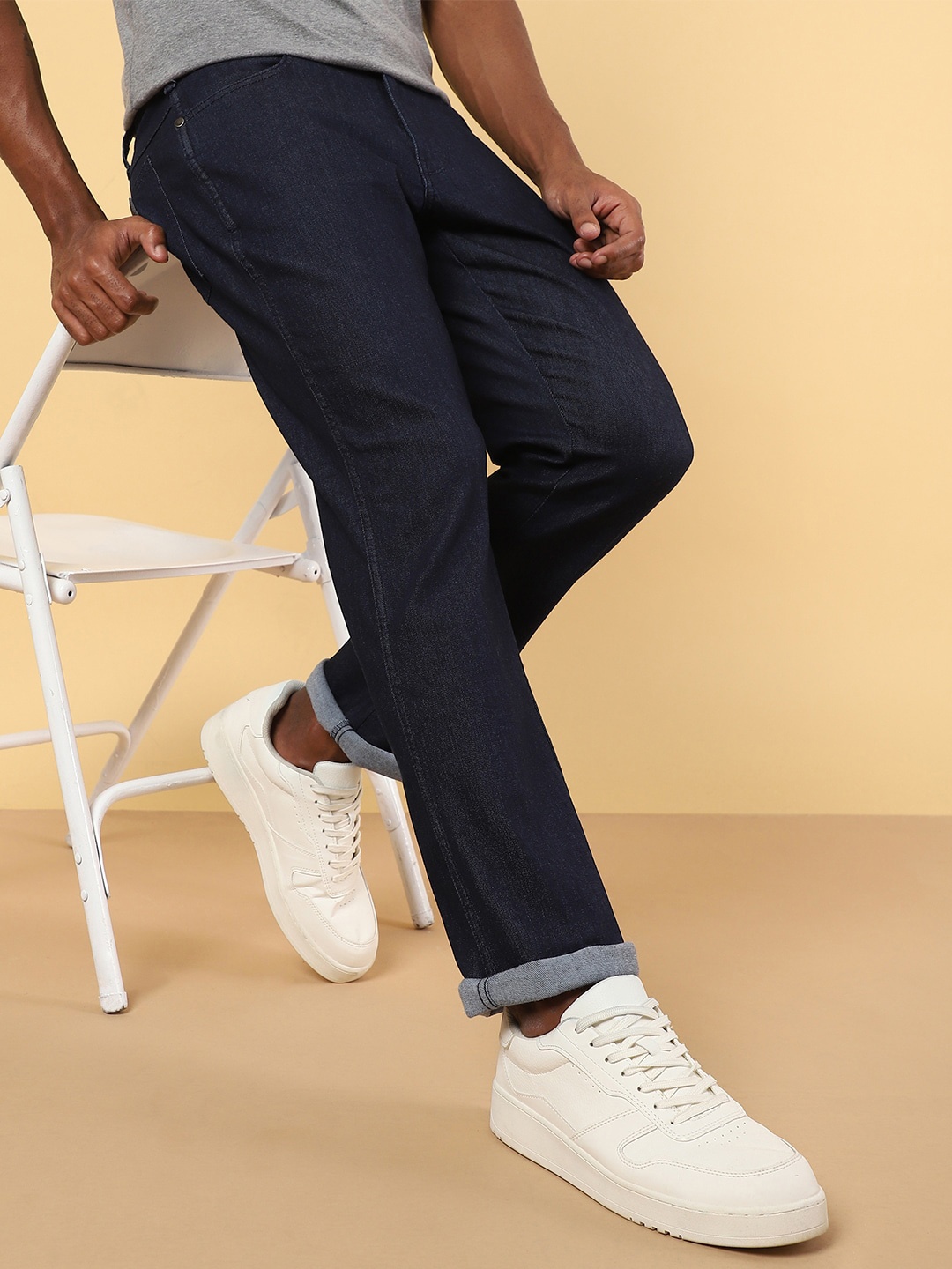 

Wrangler Men Millard Straight Fit Cotton Stretchable Jeans, Blue