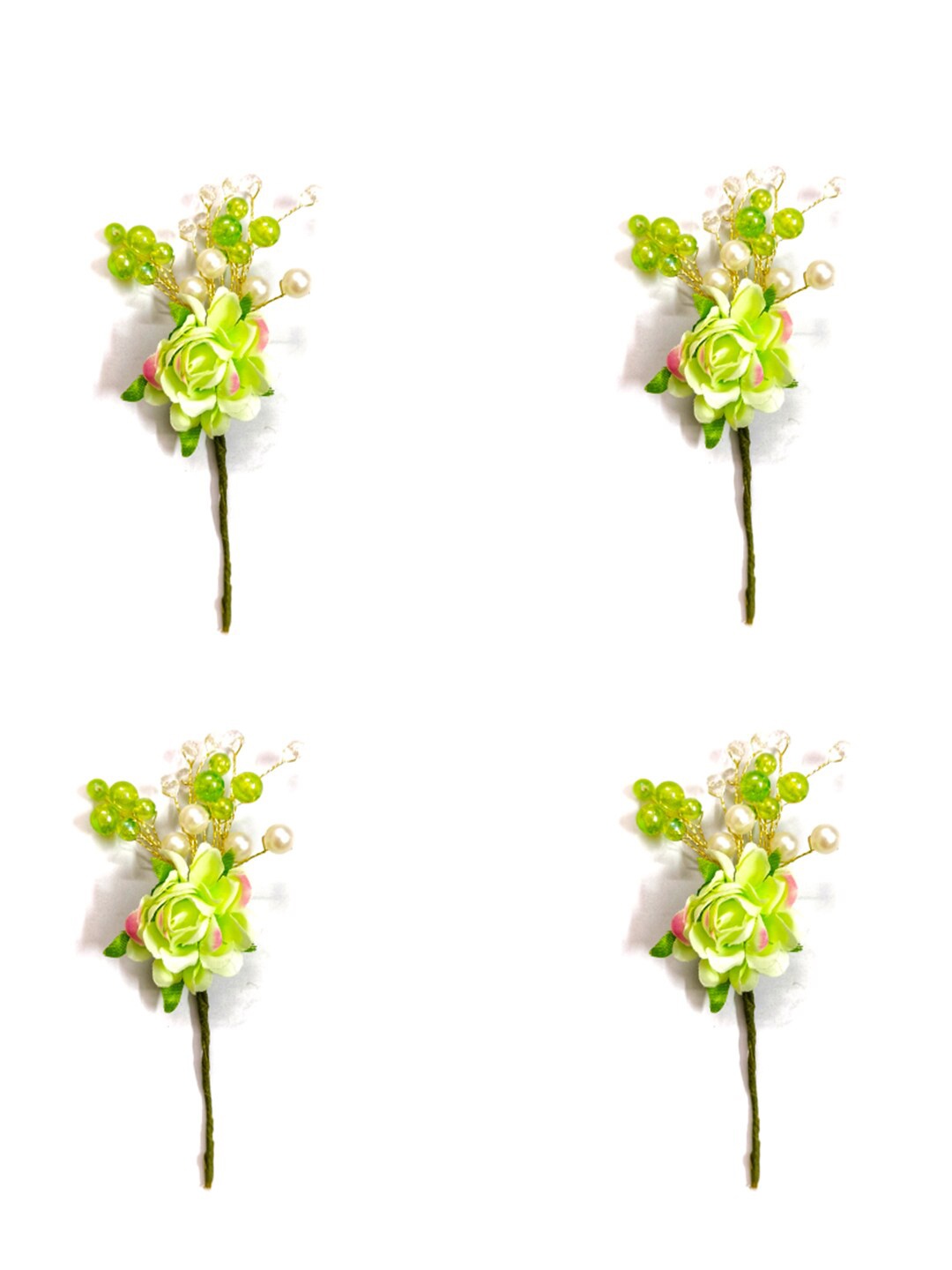 

Hair Flare Set of 4 Embellished Hair Accessory Set, Green