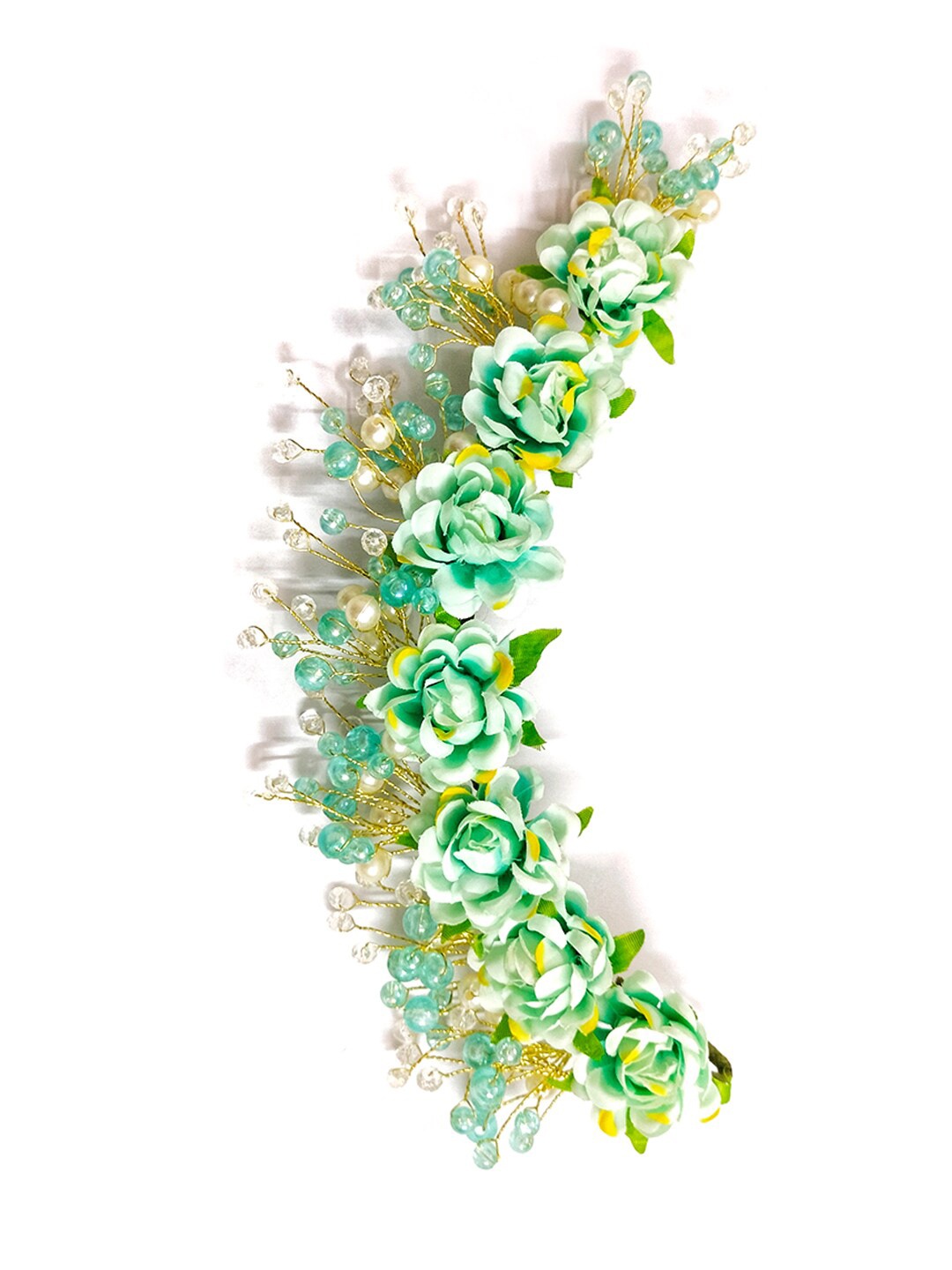 

Hair Flare Floral Embellished Tiara Hair Accessory, Green