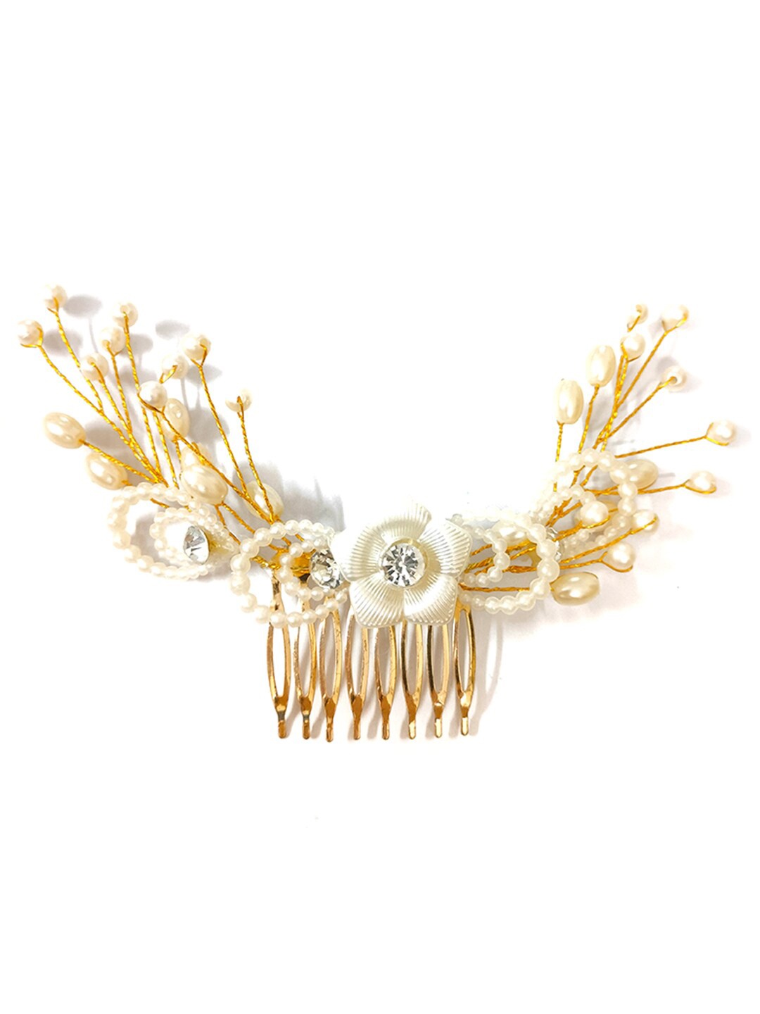 

Hair Flare Embellished Comb Pin, Gold