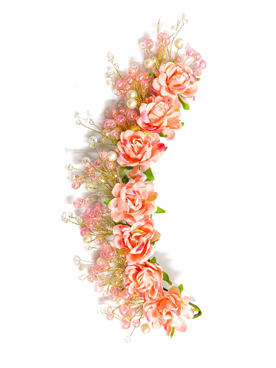 

Hair Flare Beaded Tiara Hair Accessory, Peach