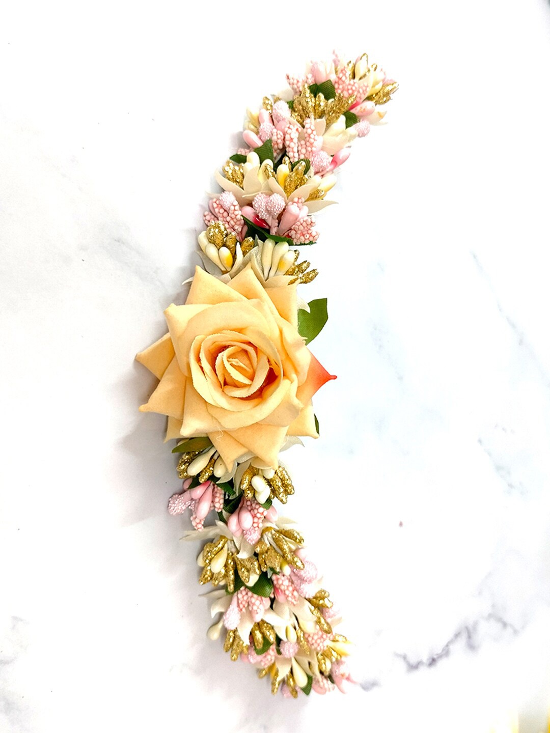 

Hair Flare Women Artificial Floral Tiara, Peach
