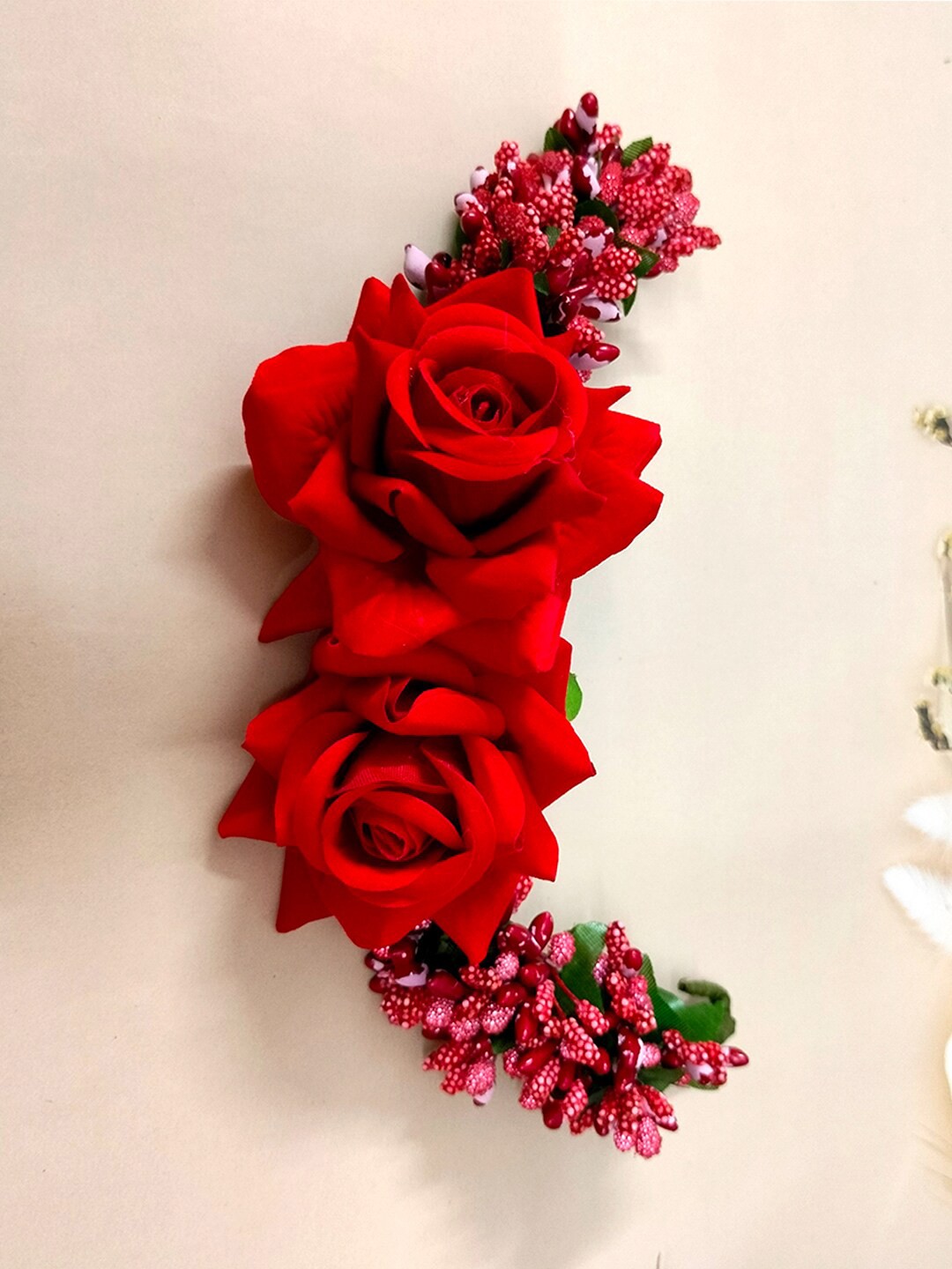 

Hair Flare Women Artificial Floral Tiara, Red
