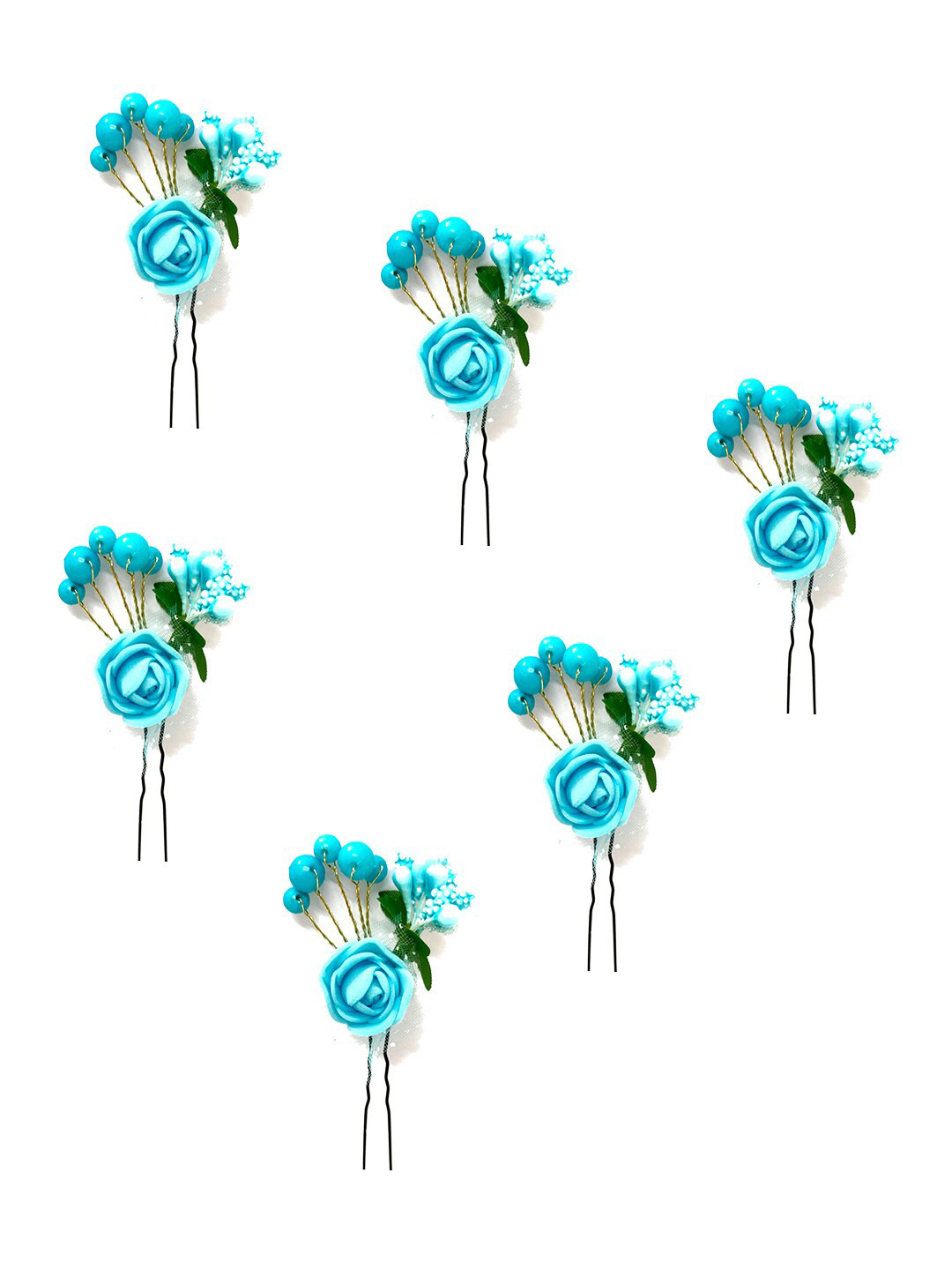 

Hair Flare Set of 6 U Pins, Blue