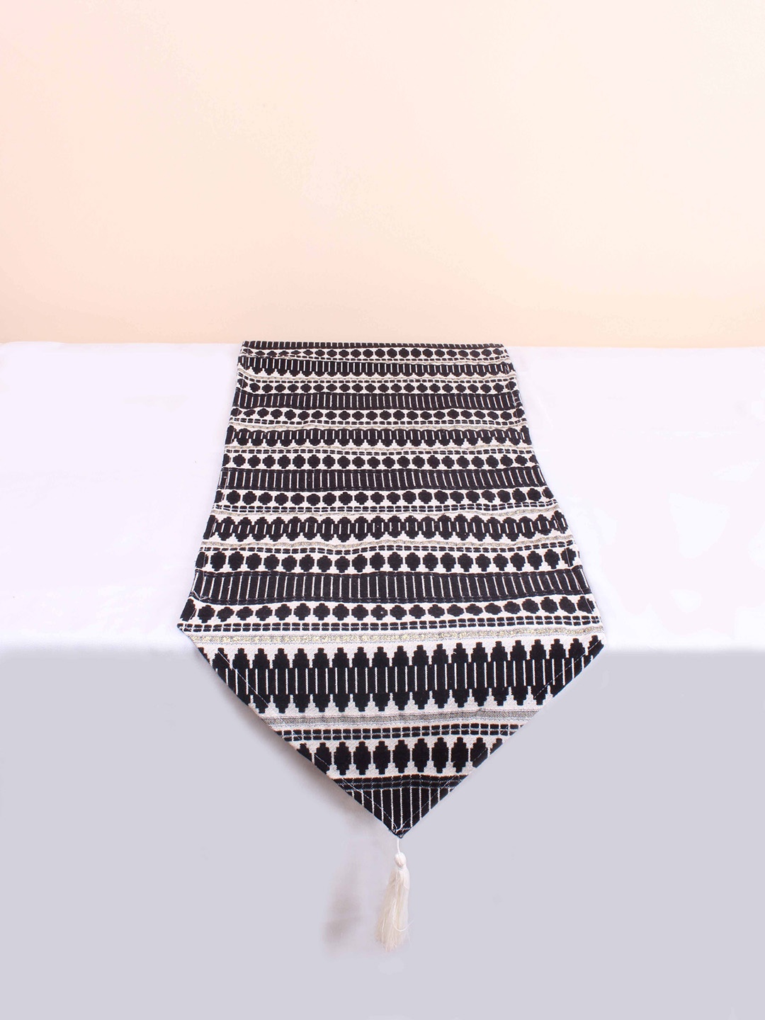 

STITCHNEST Black & White Striped Table Runners
