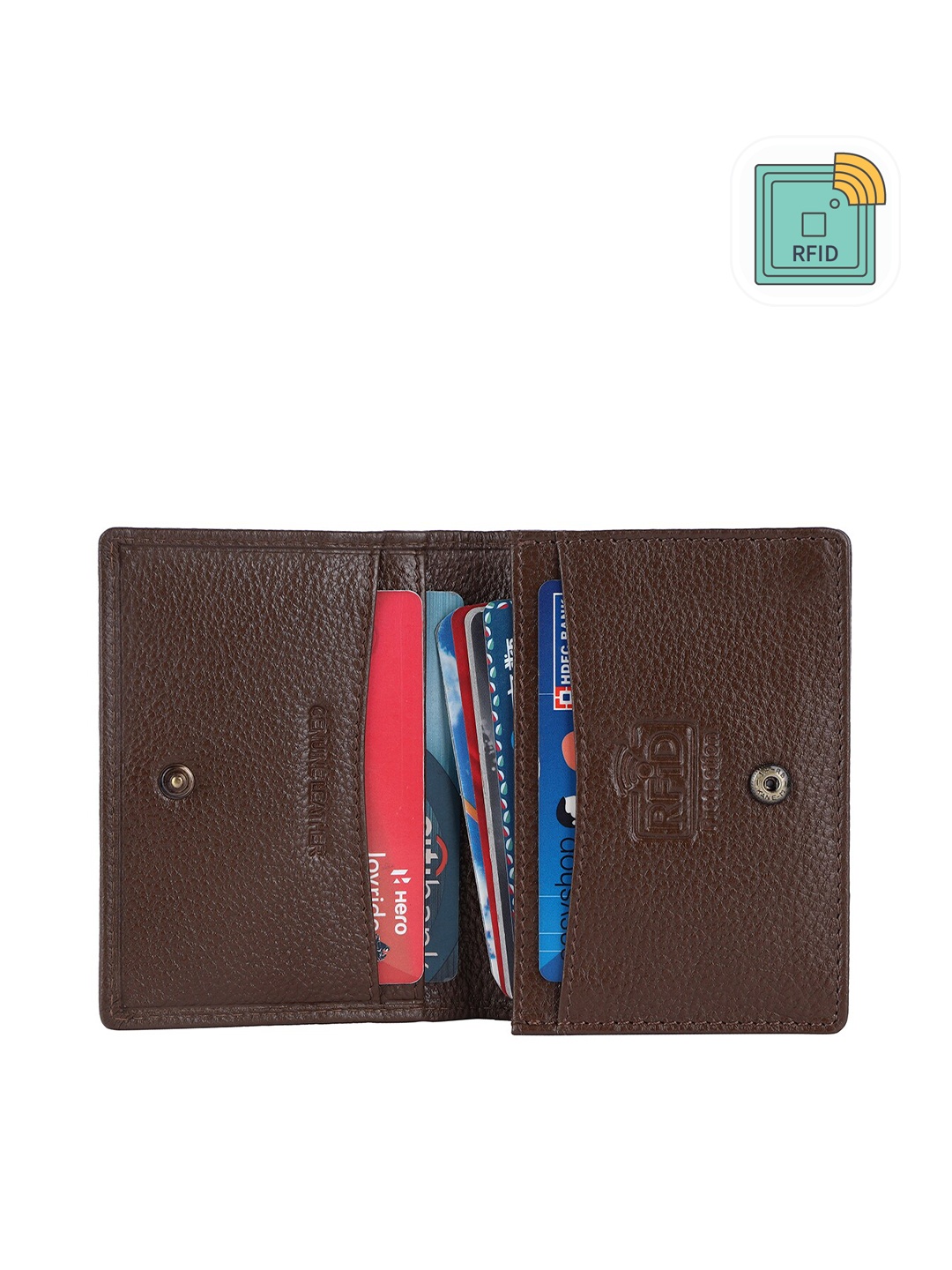 

HAMMONDS FLYCATCHER Men Textured RFID Protected Leather Card Holder, Brown