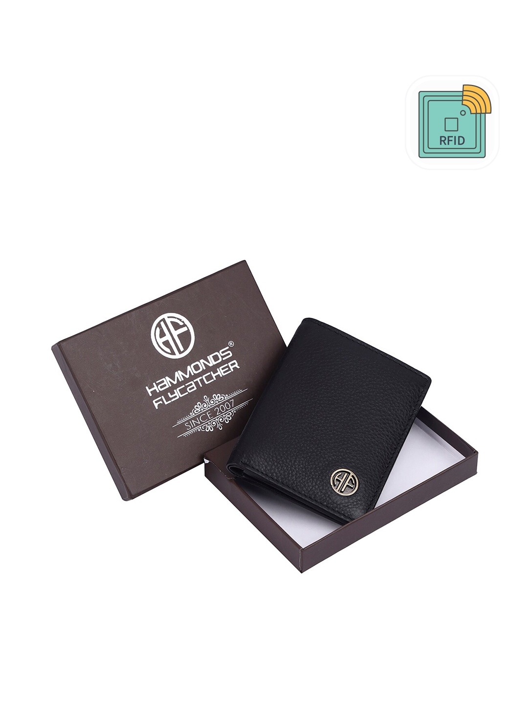 

HAMMONDS FLYCATCHER Men Textured Leather Card Holder, Black
