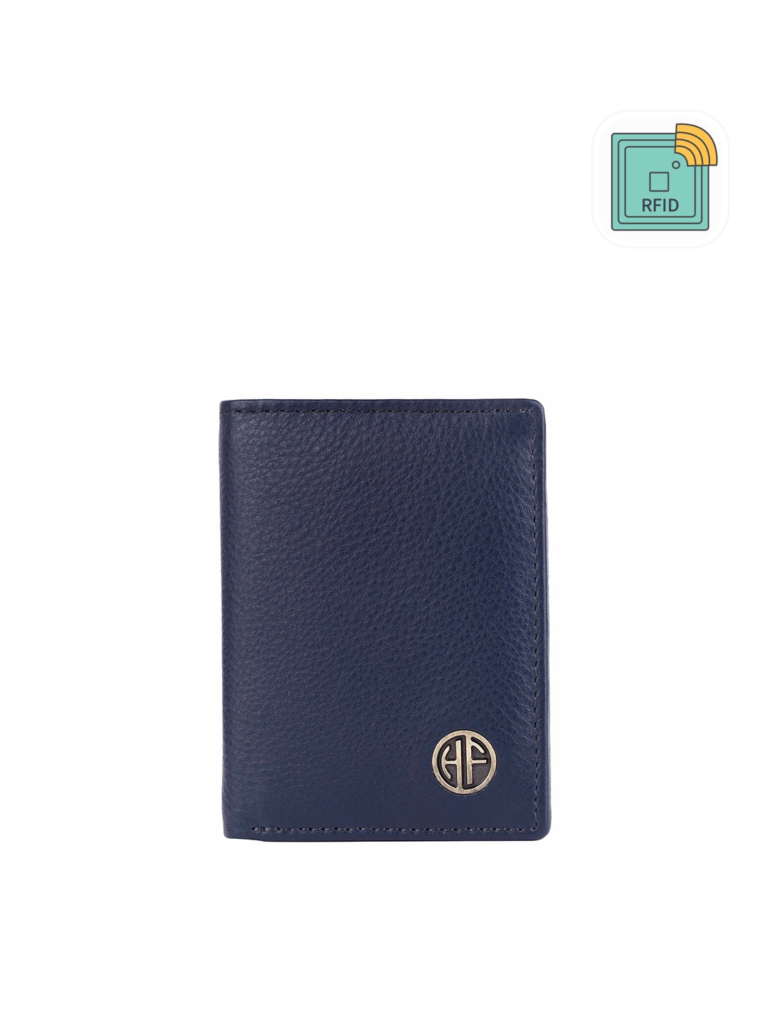 

HAMMONDS FLYCATCHER Men Textured RFID Protected Leather Card Holder, Navy blue