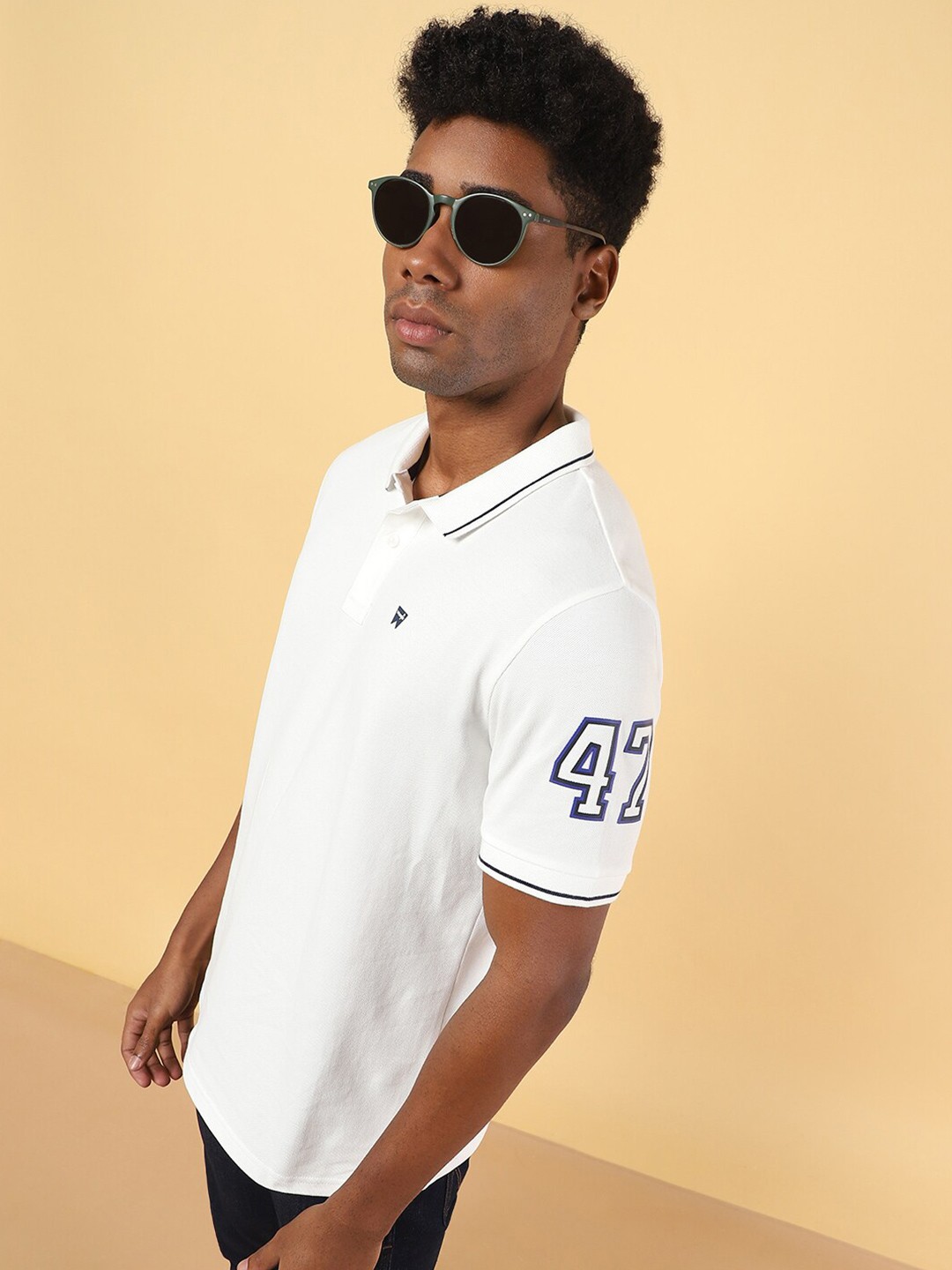 

Wrangler Polo Collar Short Sleeves Cotton T-shirt, White