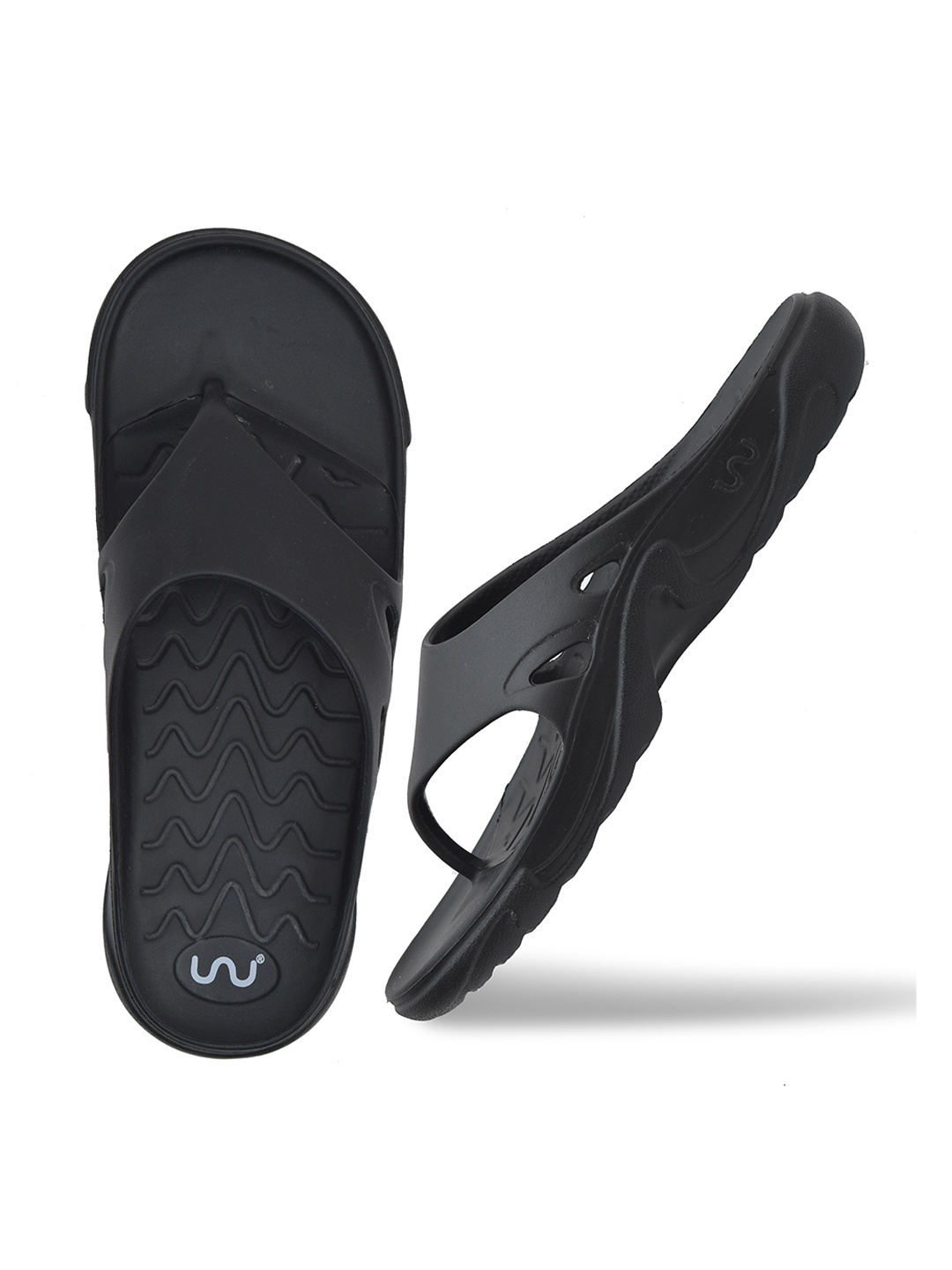 

Doubleu Men EVA Thong Flip-Flops, Black