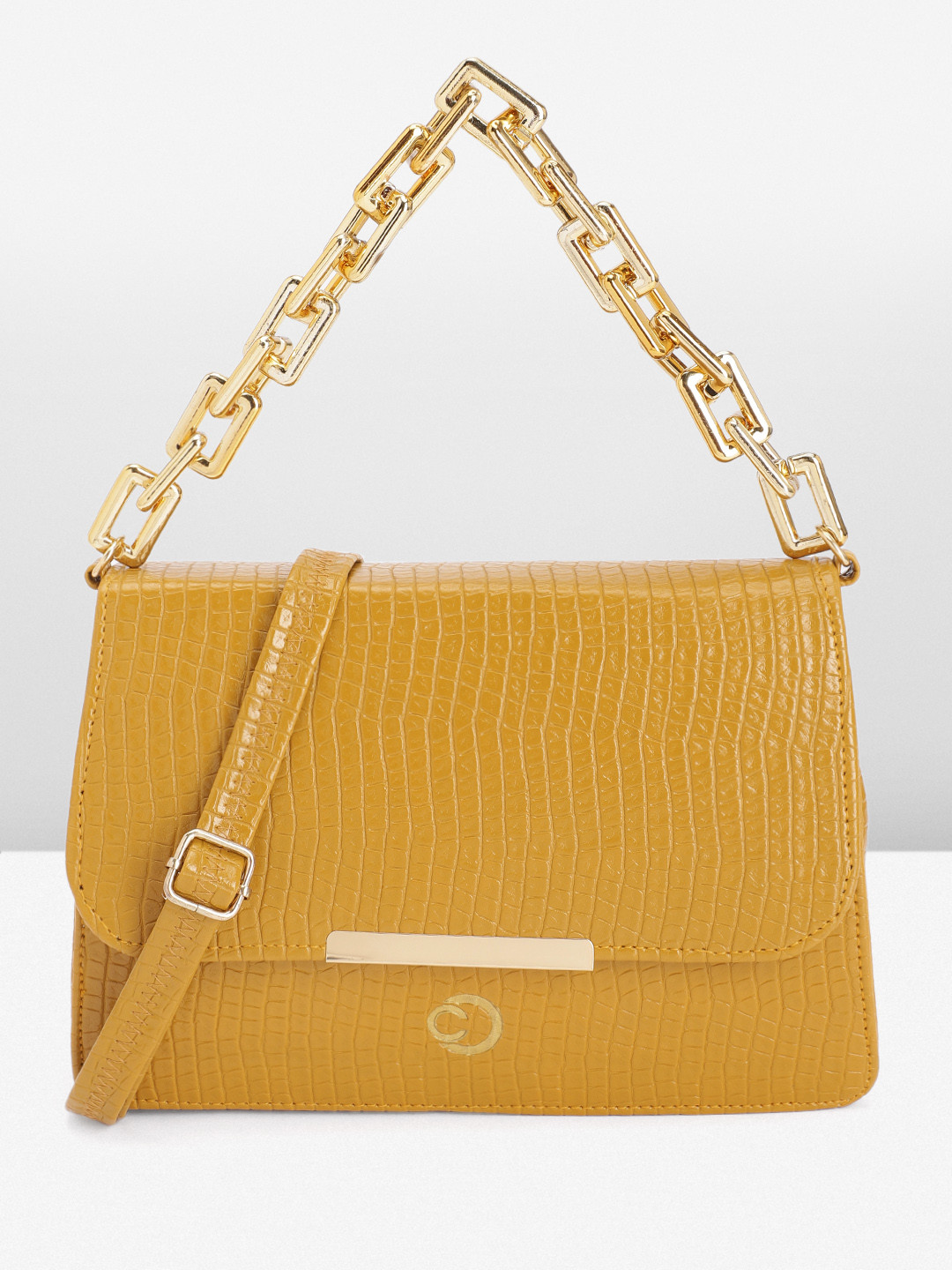 

Caprese Textured Structured Handheld Bag, Yellow