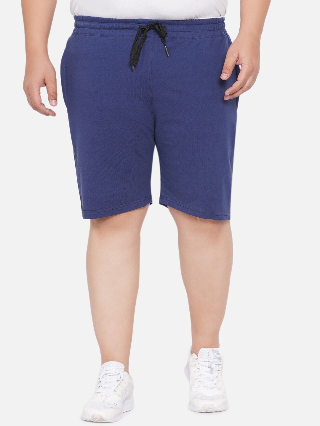 

Santonio Plus Size Men Mid-Rise Pure Cotton Shorts, Navy blue