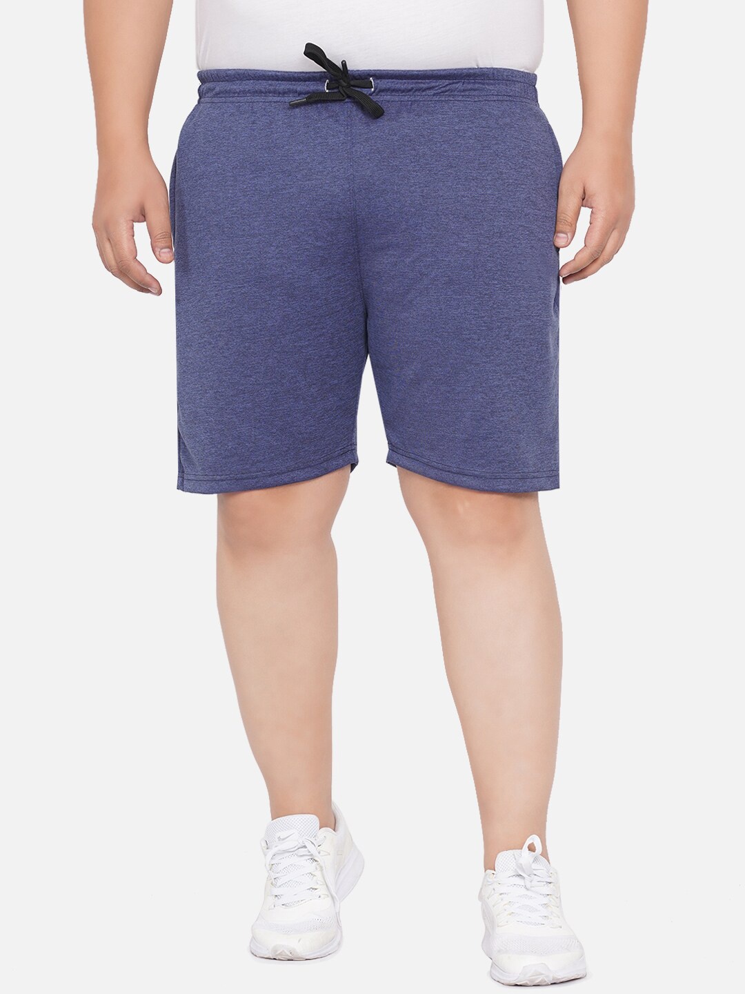 Santonio Plus Size Men Mid-Rise Pure Cotton Shorts, Blue