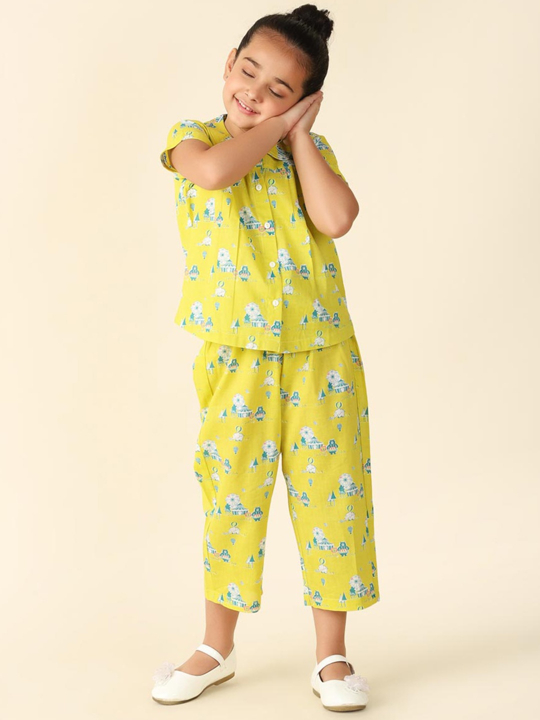 

Fabindia Kids Printed Cotton Clothing Set, Yellow