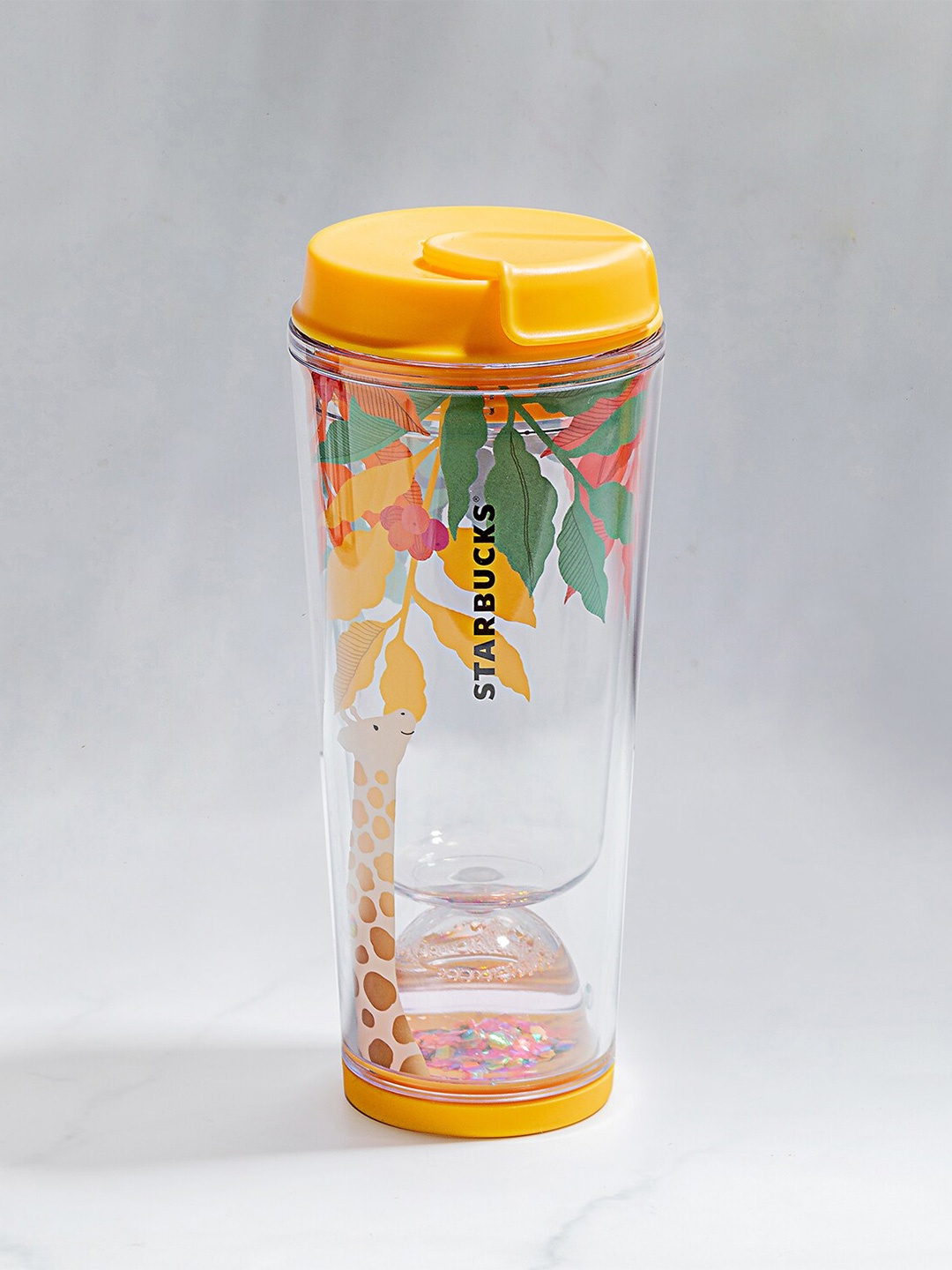 

Starbucks Happy Giraffe Floral Printed Tumbler 355 ml, Yellow