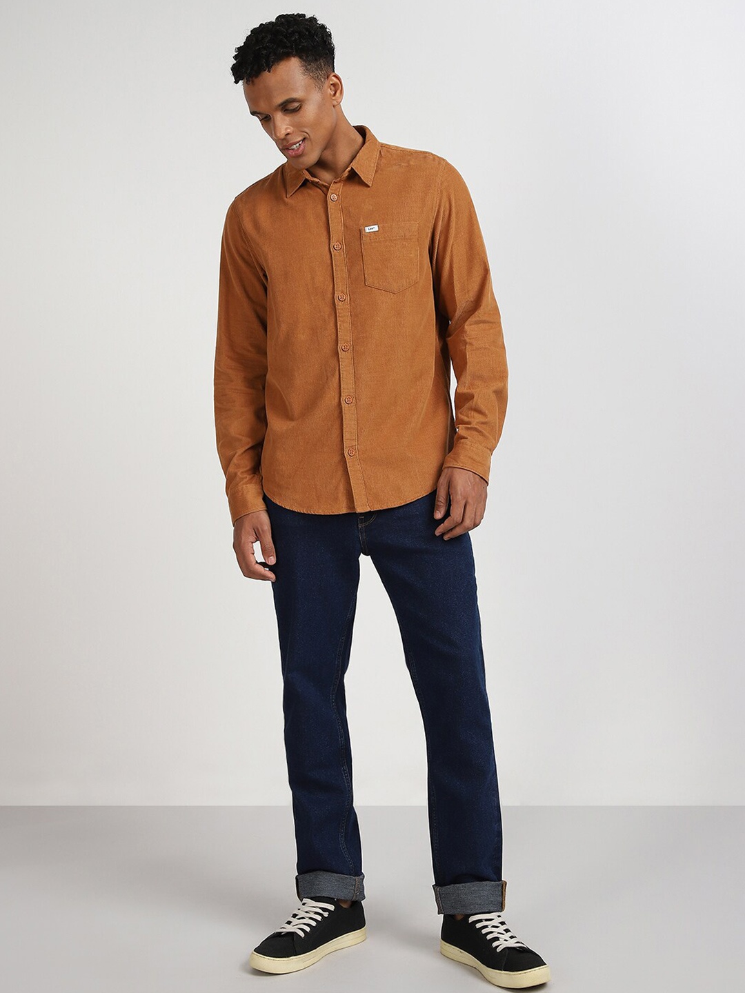 

Lee Spread Collar Cotton Casual Shirt, Brown