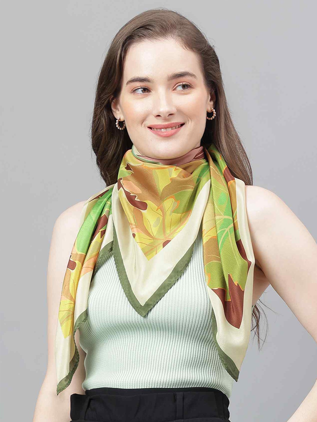 

Tossido Floral Printed Scarf Bag, Green