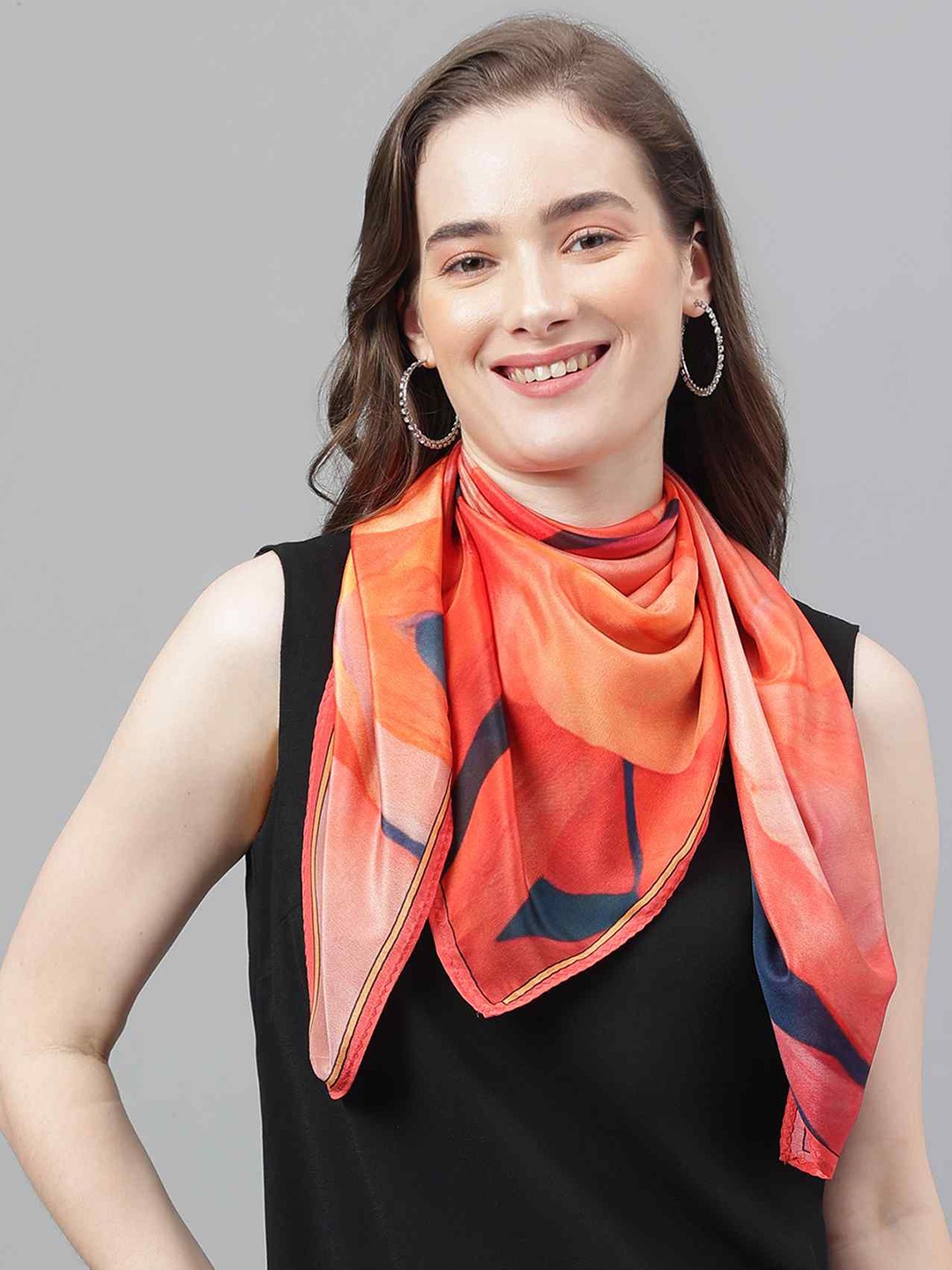 

Tossido Floral Printed Scarf & Scarf Bag Set, Peach