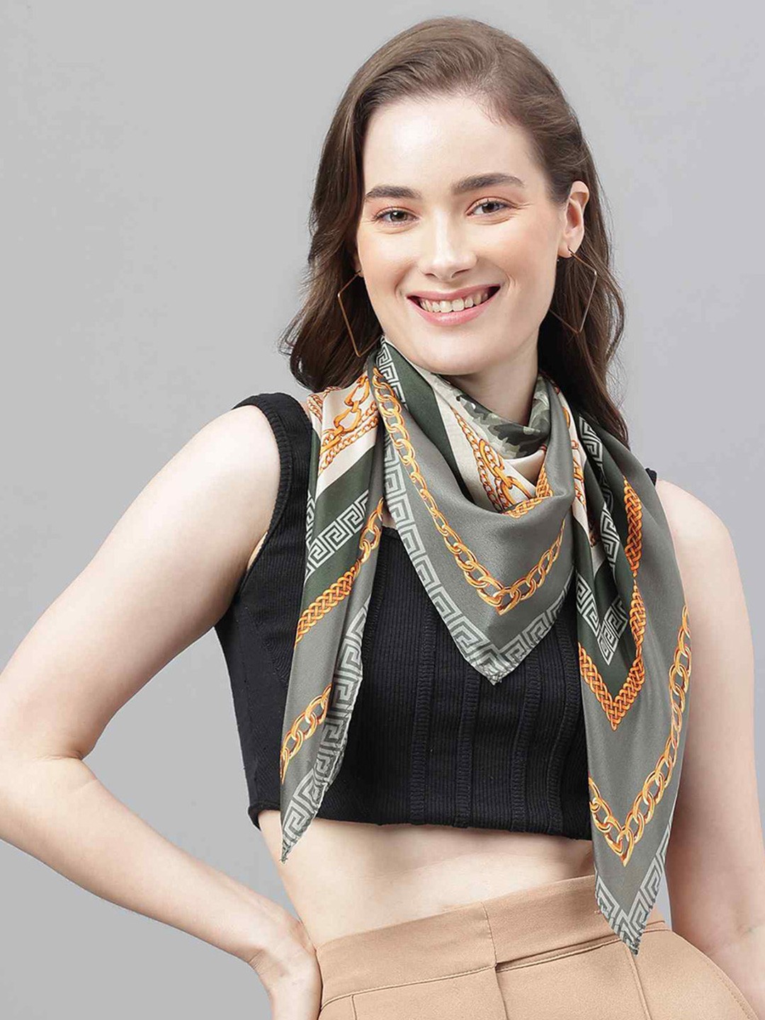 

Tossido Women Graphic Printed Scarf, Cream