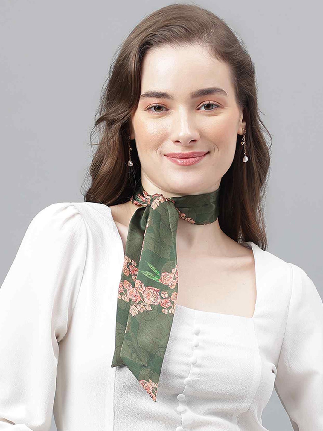 

Tossido Women Floral Printed Scarf, Green