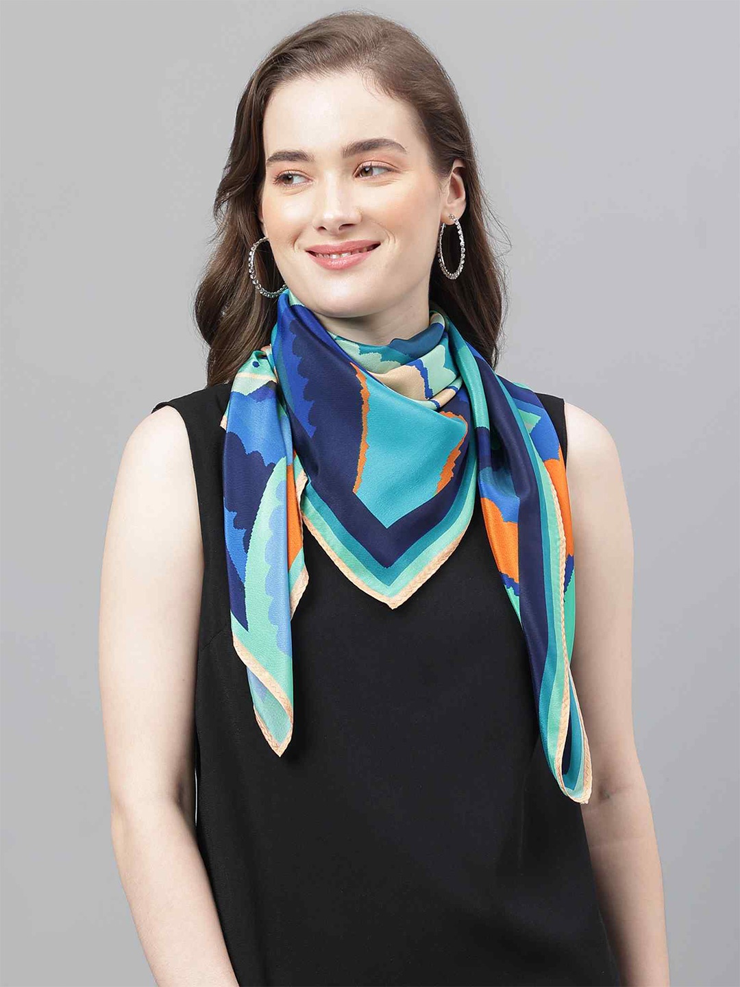 

Tossido Women Printed Scarf, Blue