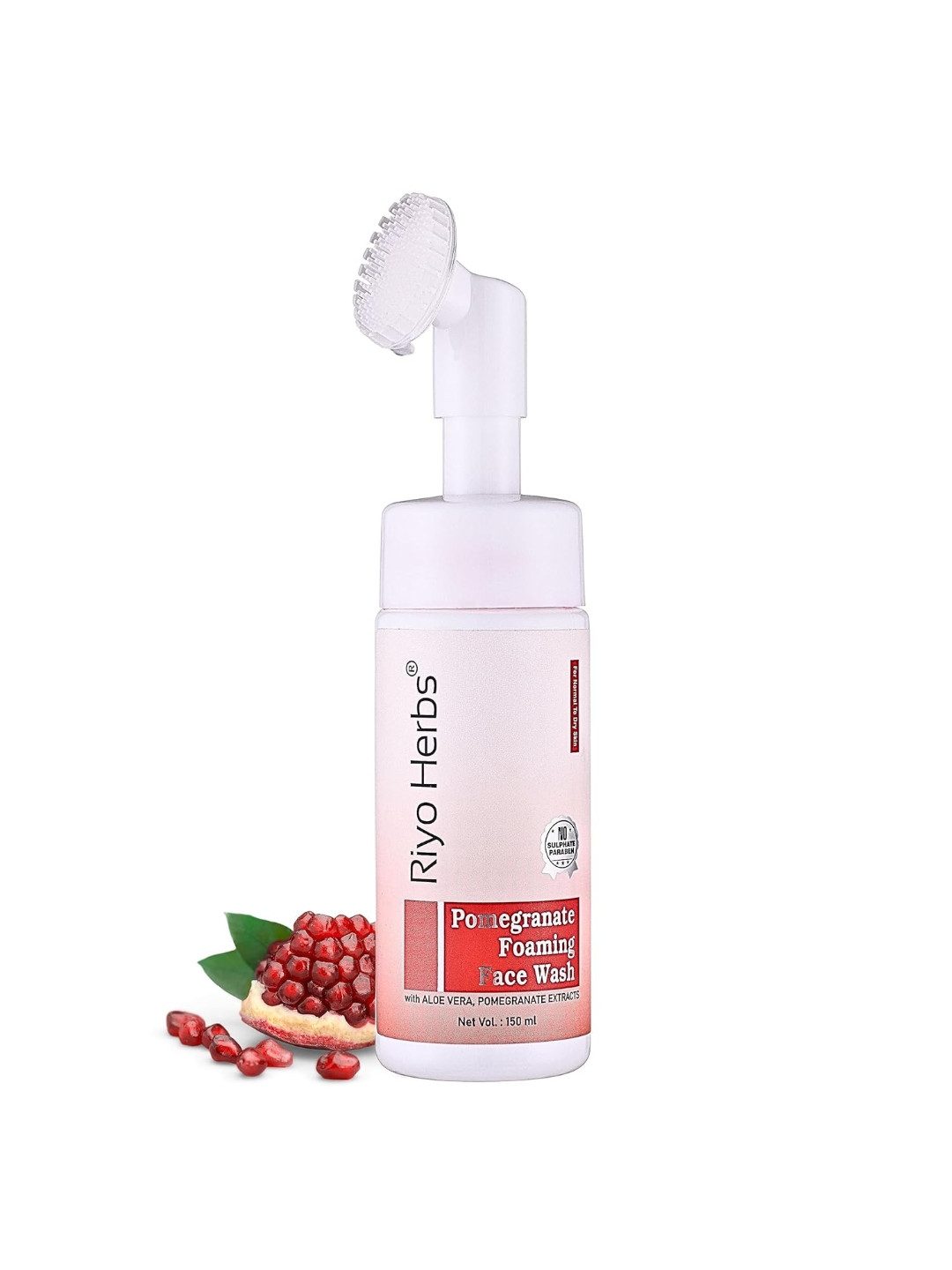 

Riyo Herbs Pommegranate Foaming Face Wash with Aloe Vera & Pomegranate Extracts - 150ml, Red