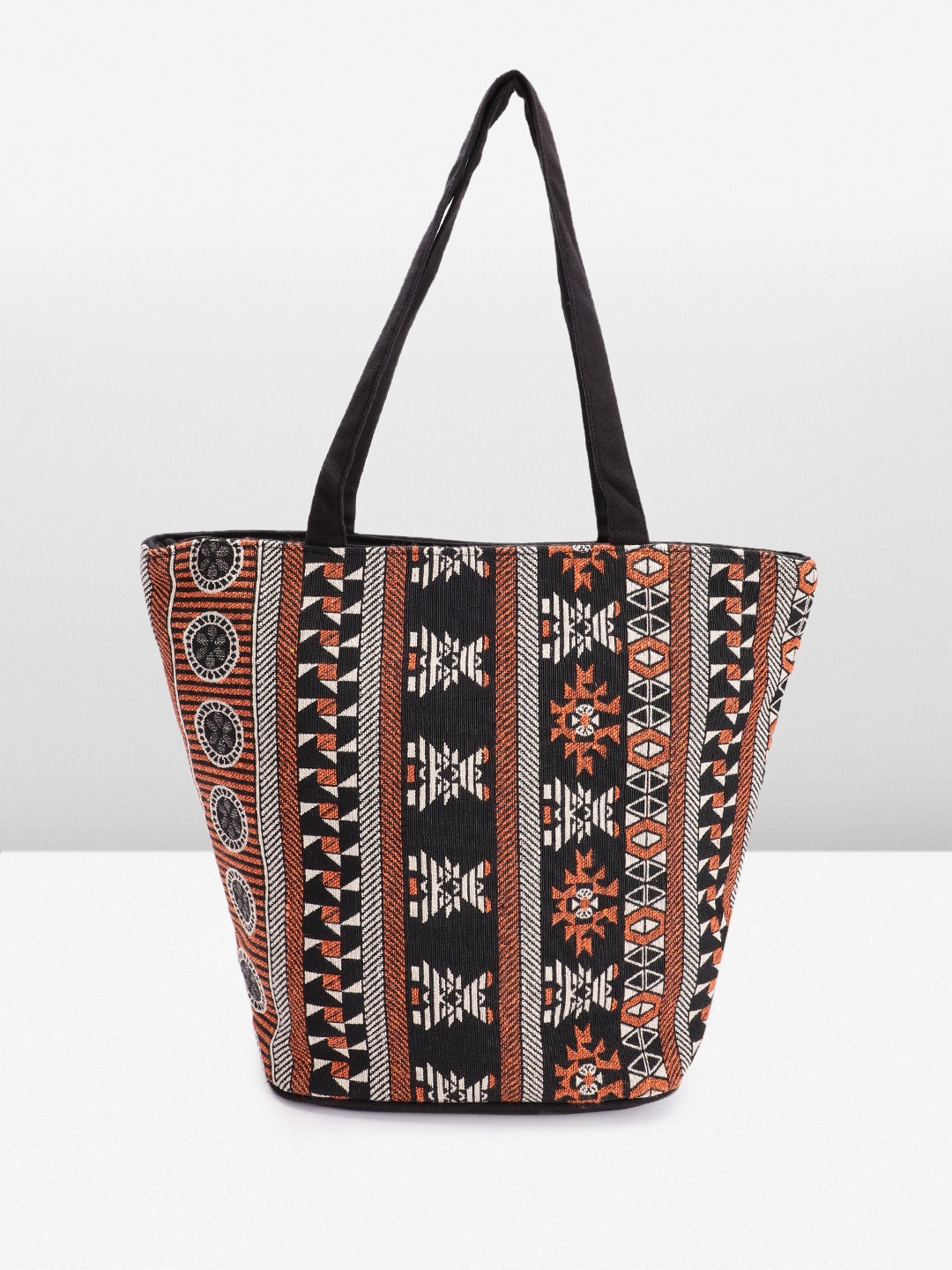 

Anouk Ethnic Motifs Printed Jacquard Shopper Tote Bag, Multi