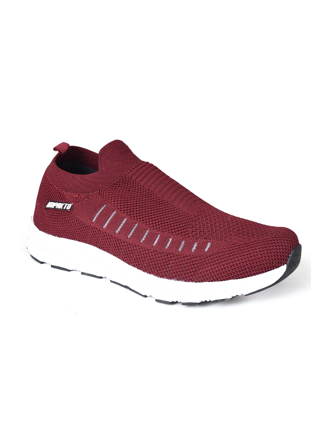 

IMPAKTO Men Mesh Walking Non-Marking Shoes, Red