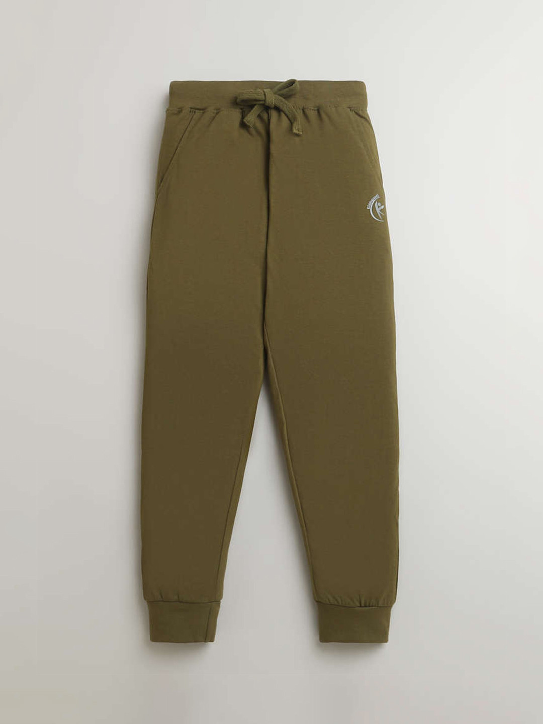 

KiddoPanti Kids Mid-Rise Pure Cotton Joggers, Green