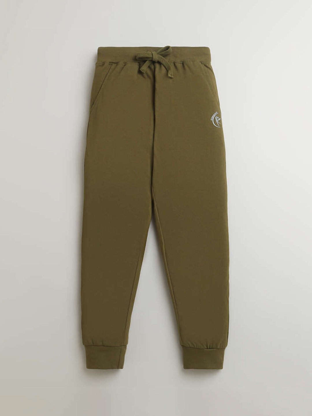 

KiddoPanti Kids Pure Cotton Mid-Rise Joggers, Green