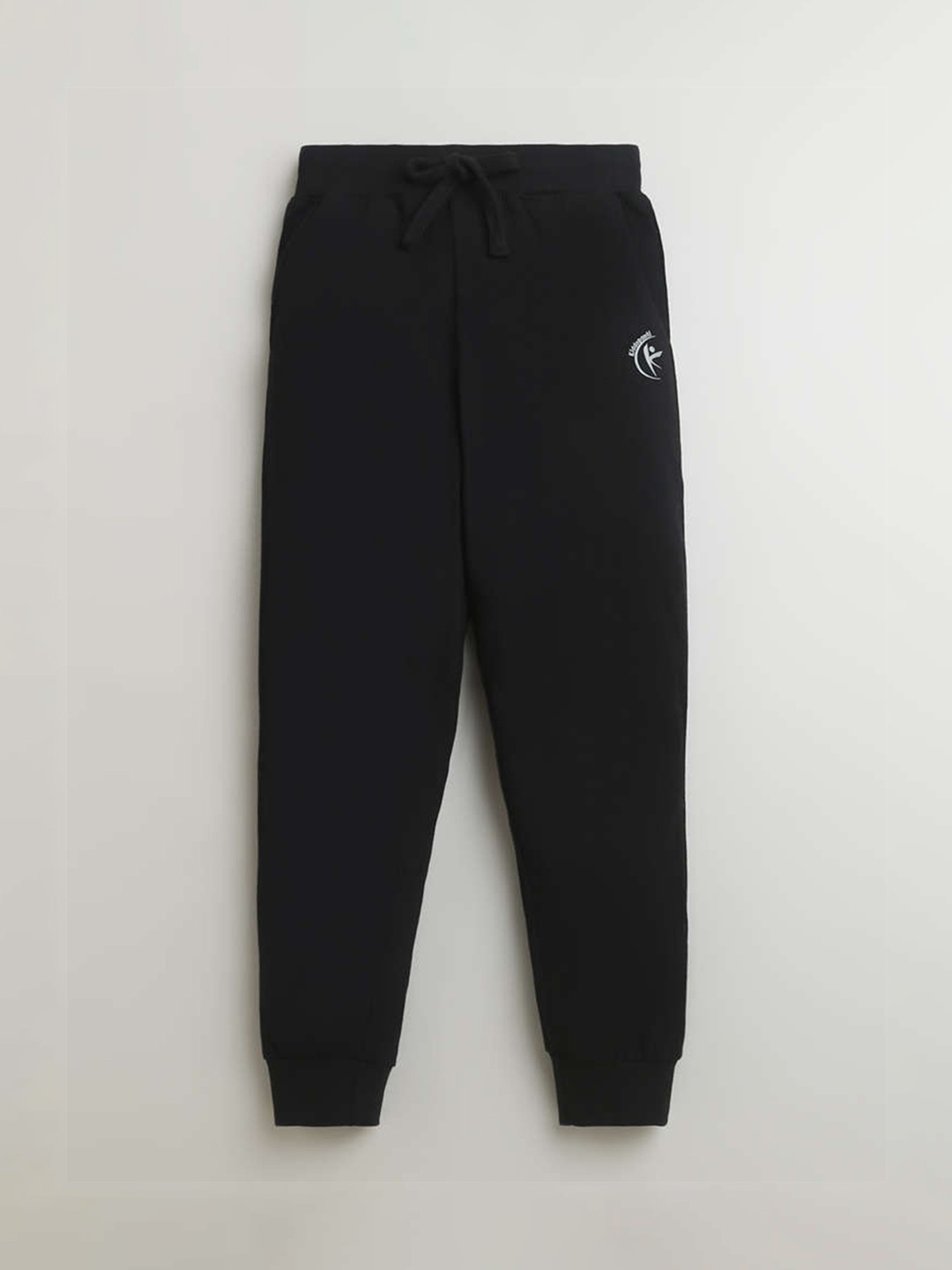 

KiddoPanti Kids Mid-Rise Pure Cotton Joggers, Black