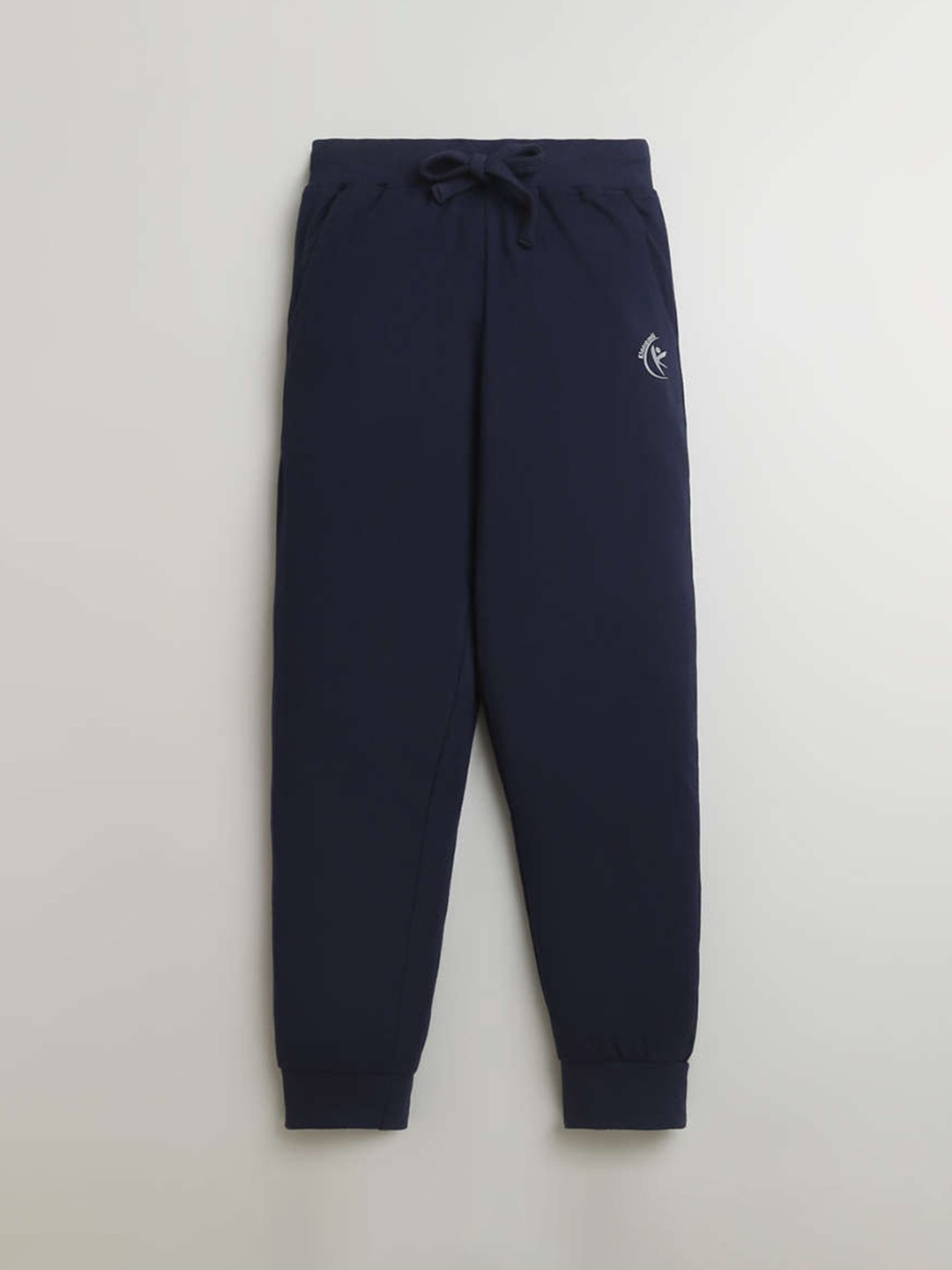 

KiddoPanti Kids Mid-Rise Pure Cotton Joggers, Navy blue