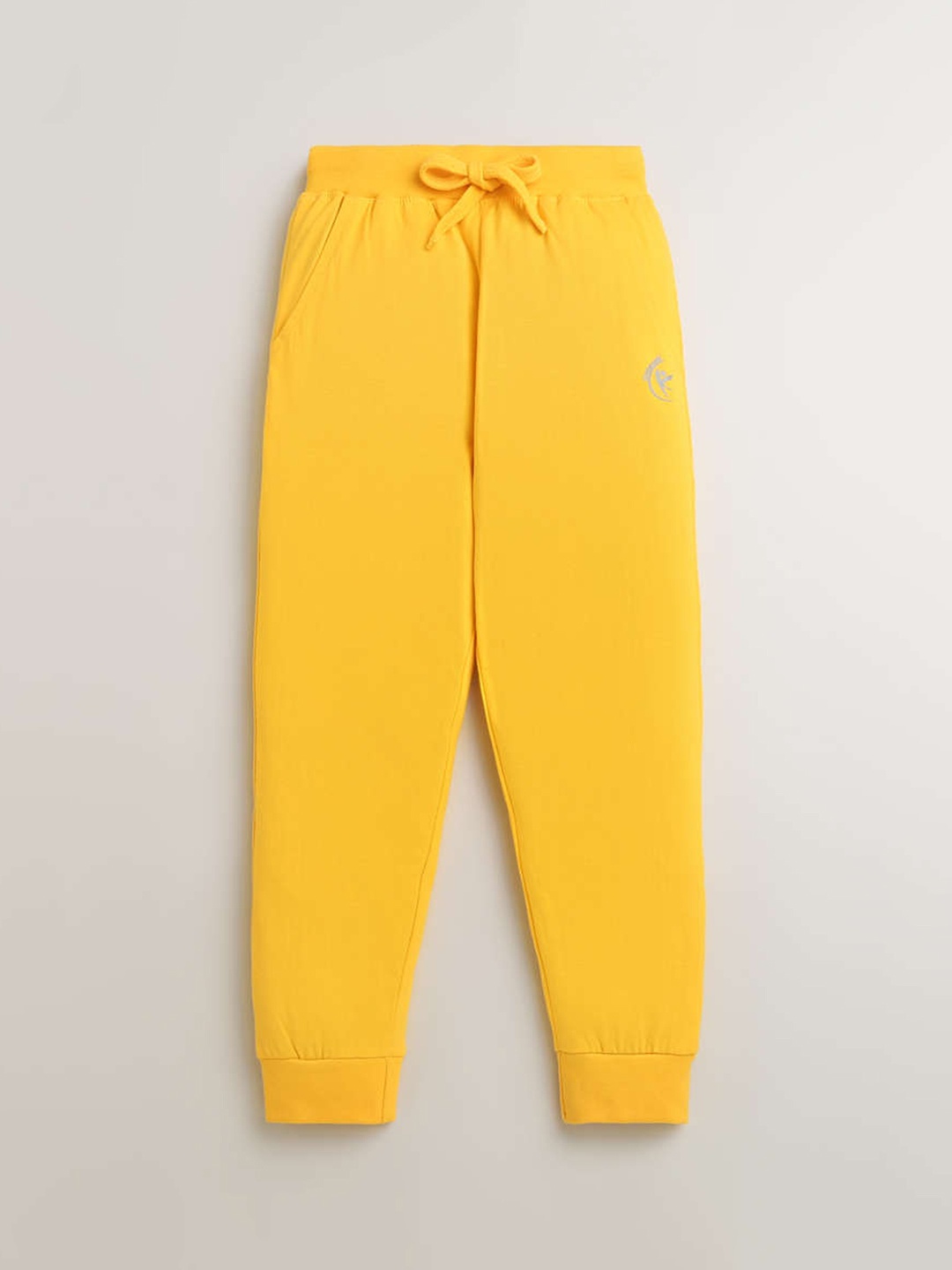 

KiddoPanti Kids Pure Cotton Mid-Rise Joggers, Mustard