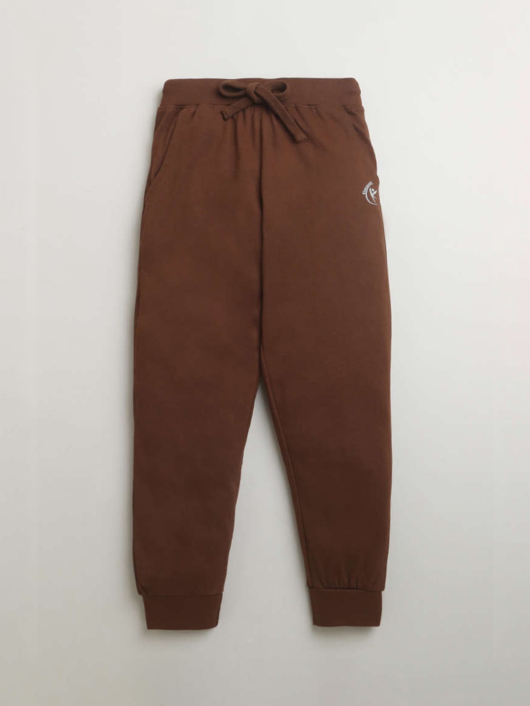 

KiddoPanti Kids Mid-Rise Pure Cotton Joggers, Brown