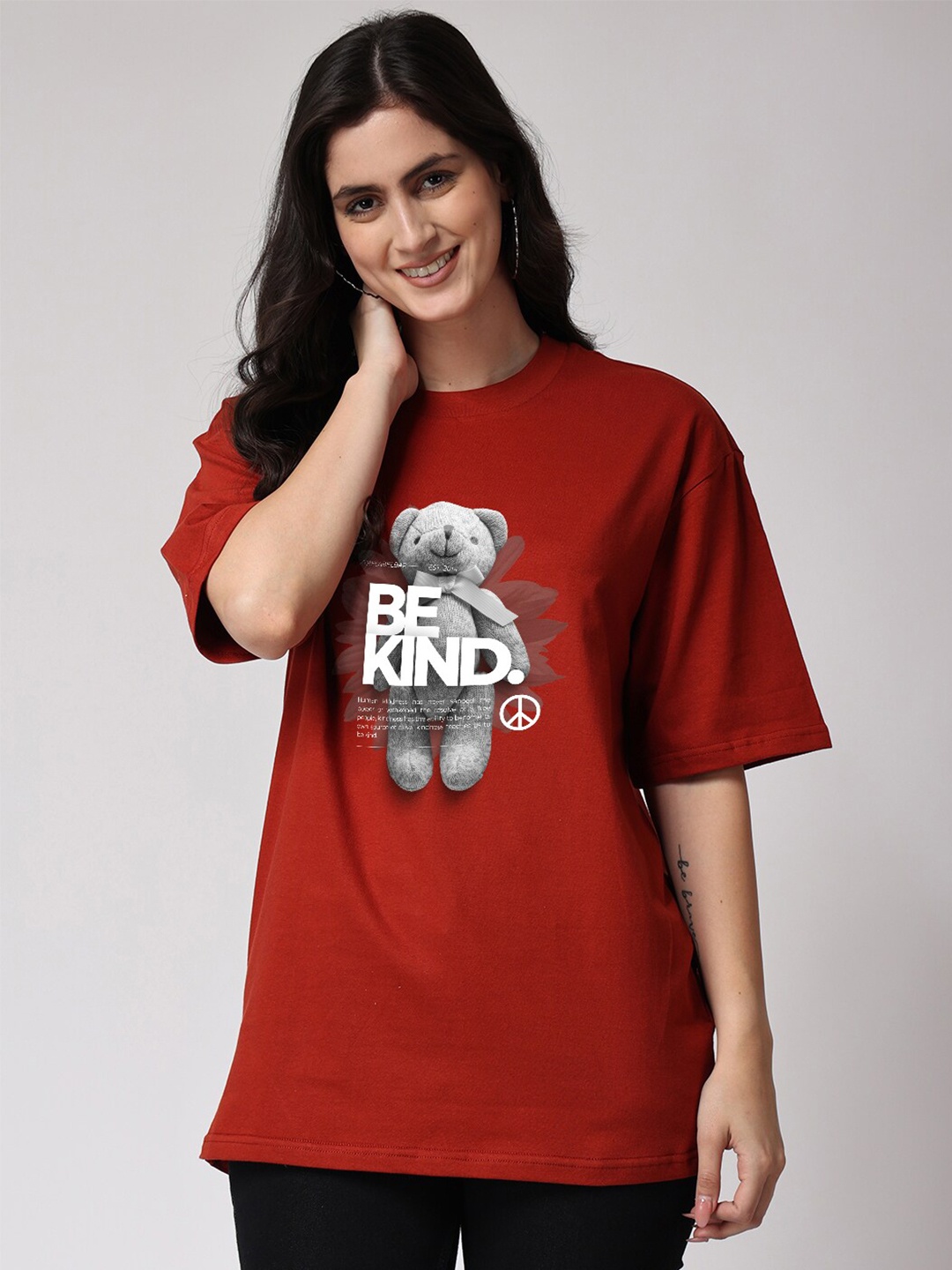 

The Label Bar Graphic Printed Cotton Loose Fit T-shirt, Rust