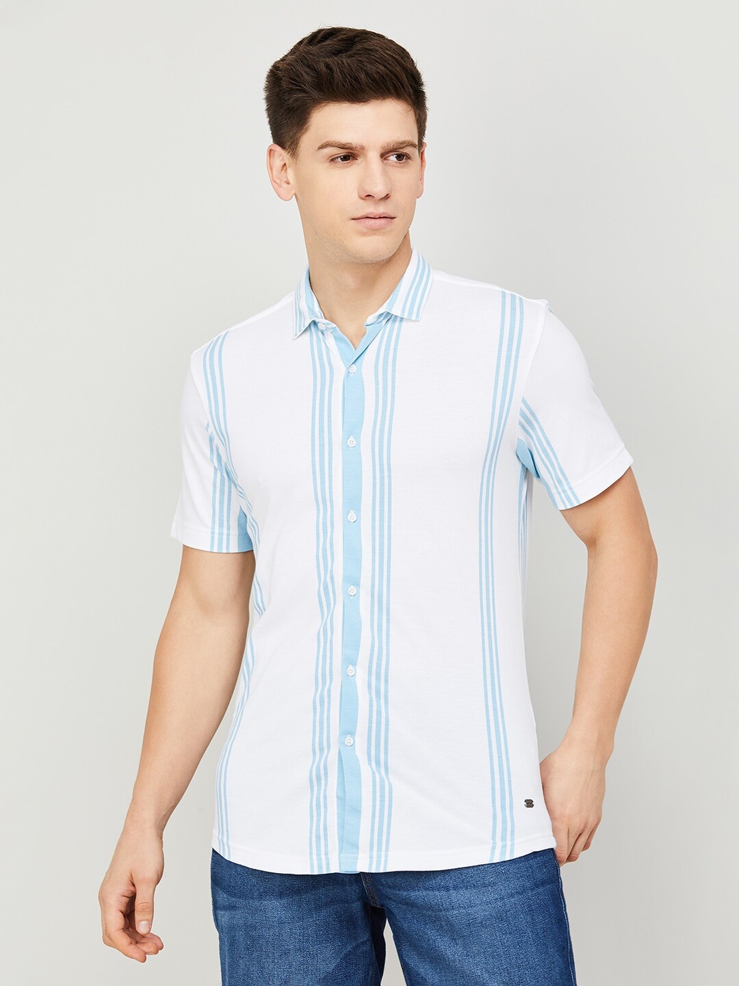 

Fame Forever by Lifestyle Striped Slim Fit Cotton Casual Shirt, White