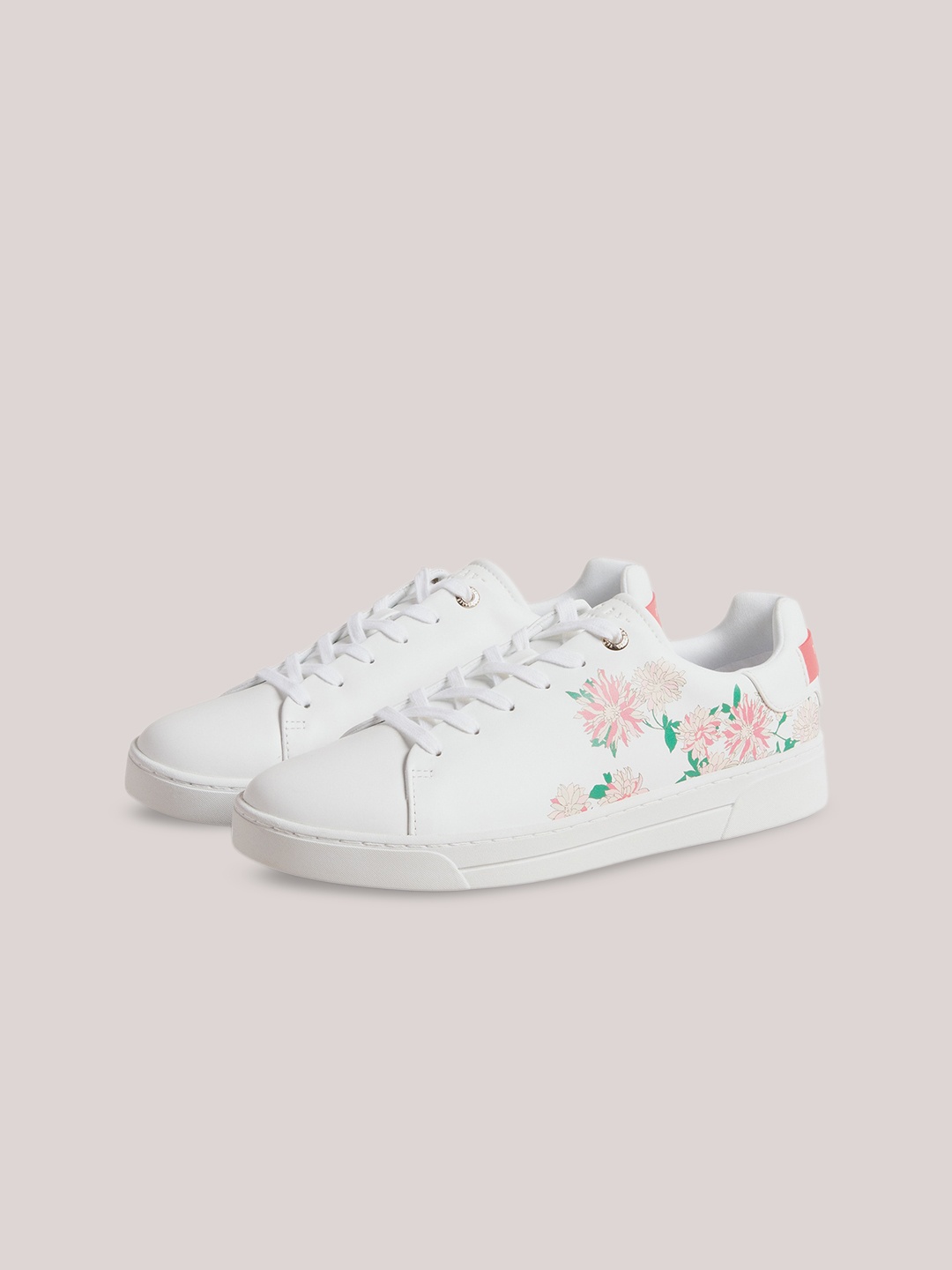 

Ted Baker Women Floral Printed Lace-Up Sneakers, White