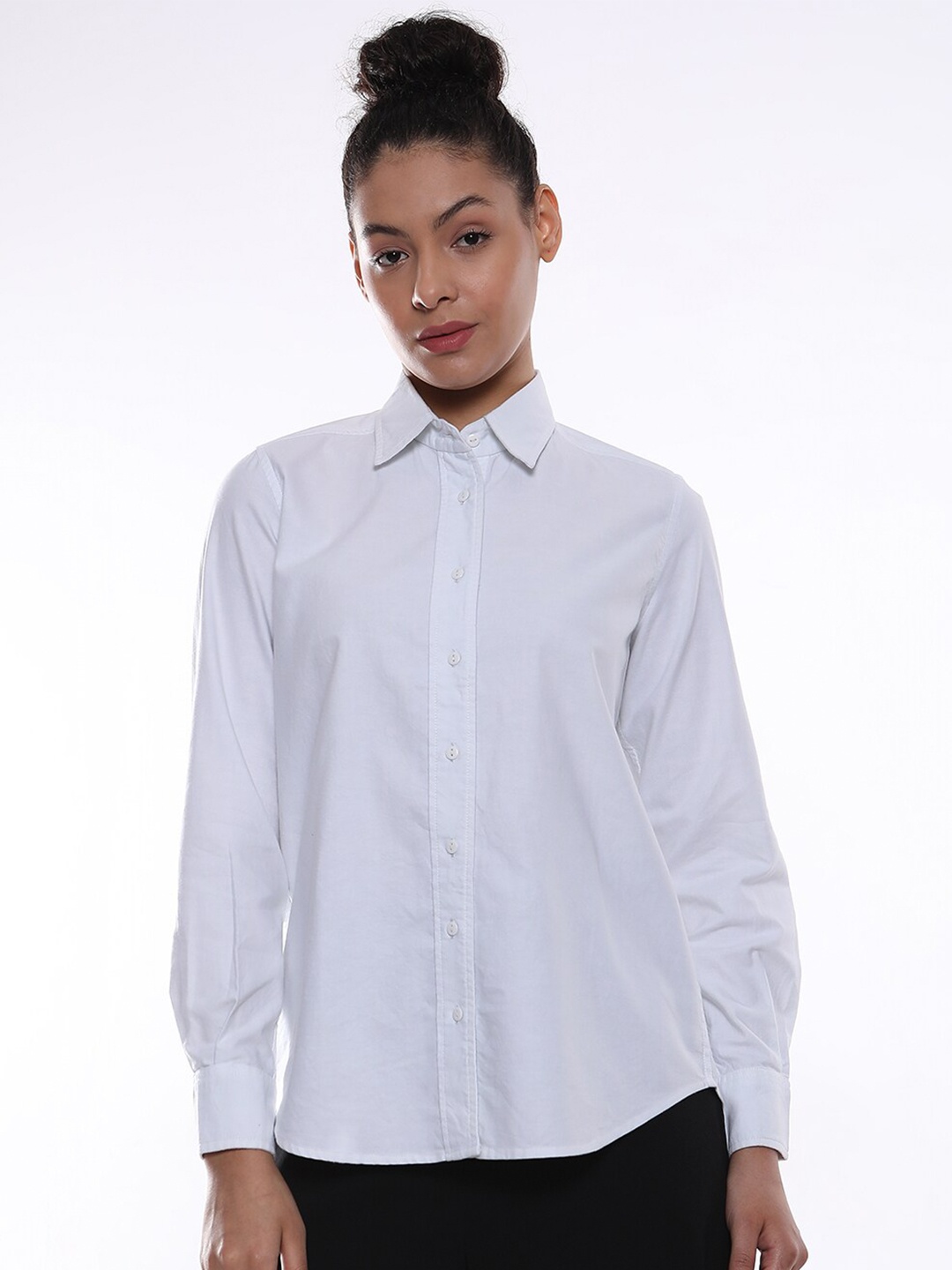

Gazillion Comfort Opaque Oxford Weave Pure Cotton Casual Shirt, White