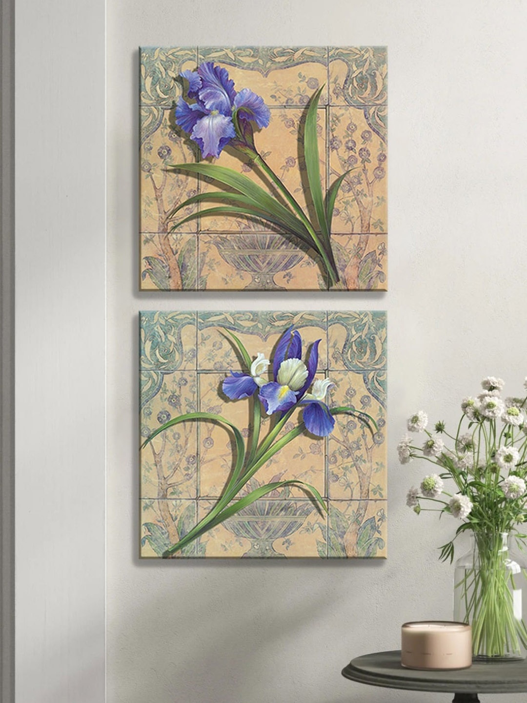 

Art Street Beige & Green 2 Pieces Luxury Stretched Canvas Painting Wall Arts