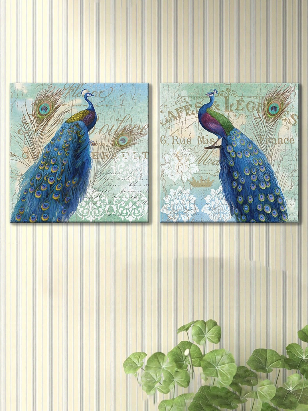 

Art Street Blue & White 2 Pieces Luxury Stretched Canvas Painting Wall Arts