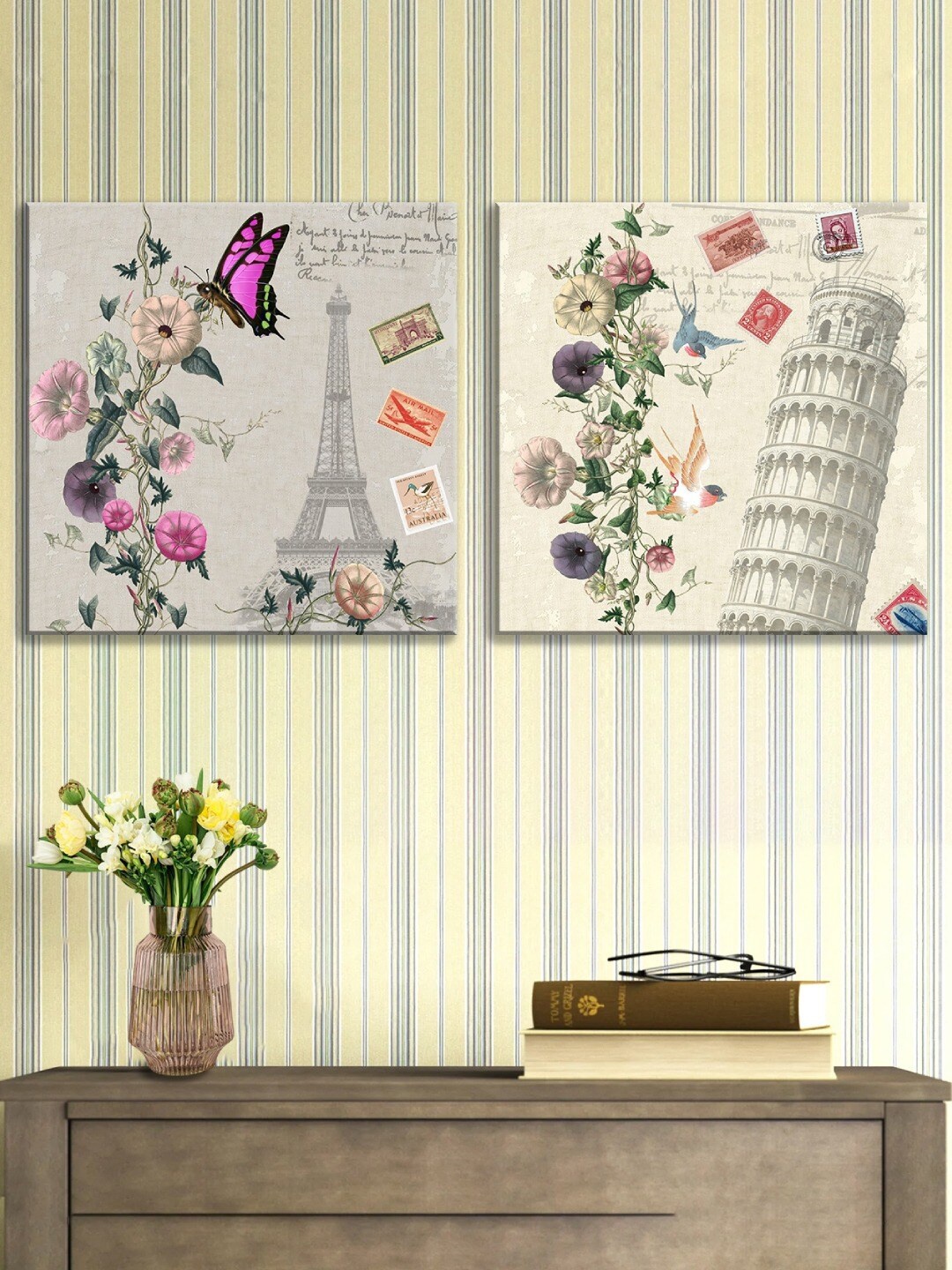 

Art Street Grey & Green 2 Pieces Luxury Stretched Canvas Painting Wall Arts