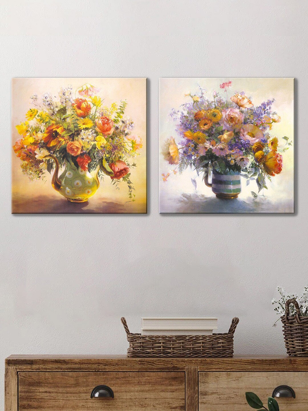 

Art Street White 2 Pieces Luxury Stretched Canvas Painting Wall Arts