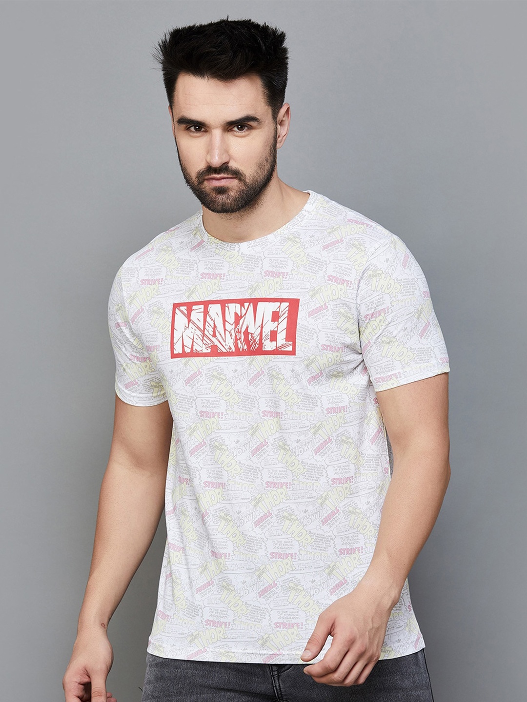 

Fame Forever by Lifestyle Marvel Typography Printed Cotton T-shirt, White