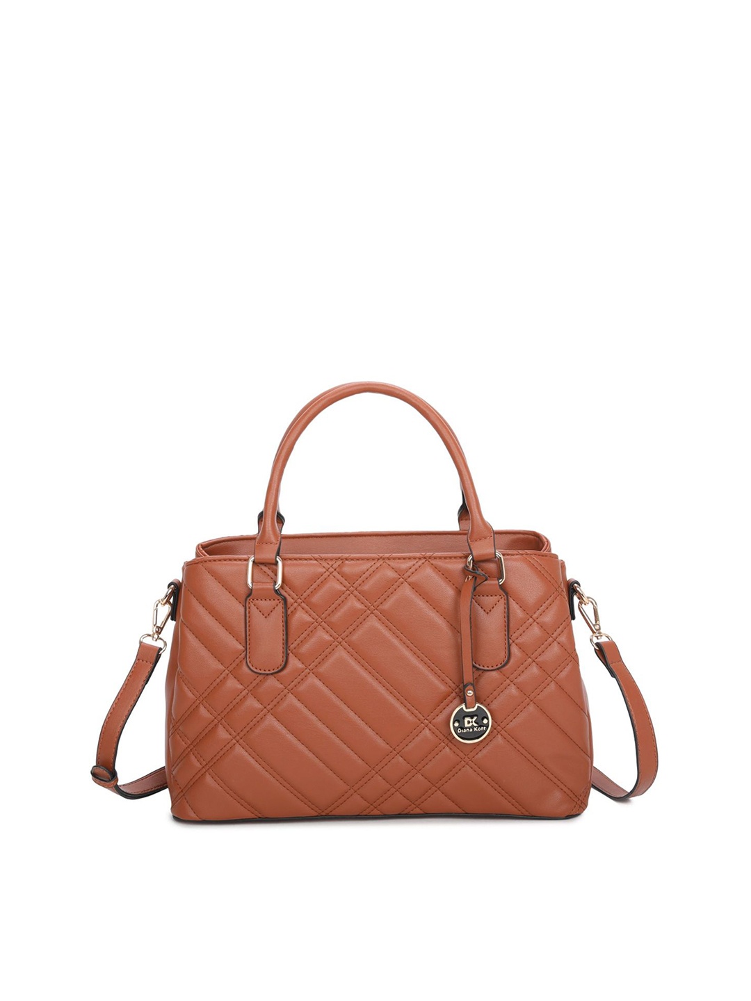 

Diana Korr Textured Quilted Structured Handheld Bag, Brown